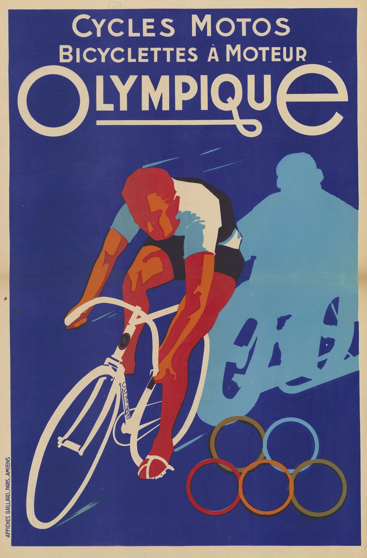 Affiches Gaillard - Cycles, motos. Bicyclettes à moteur Olympique (1931)