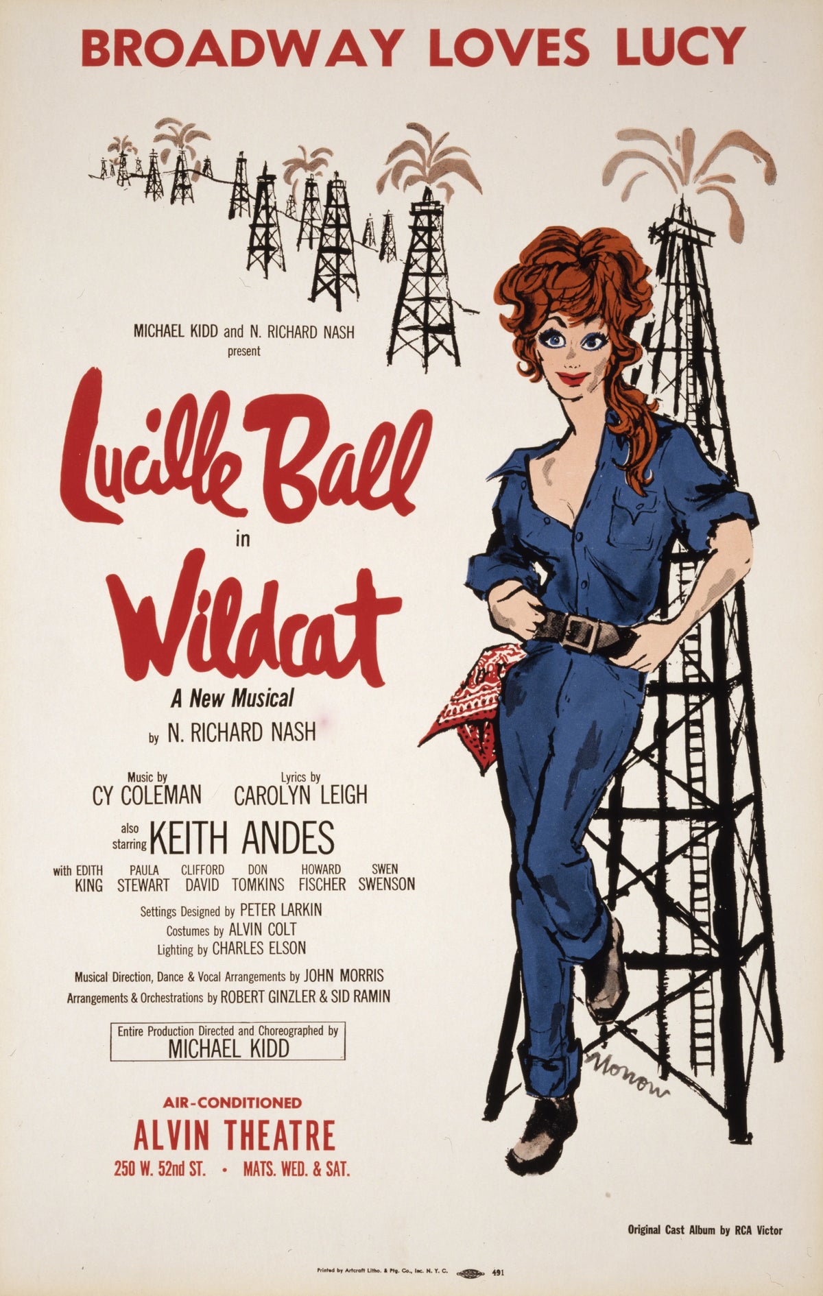Artcraft Lithograph - Lucille Ball lin Wildcat (1960)