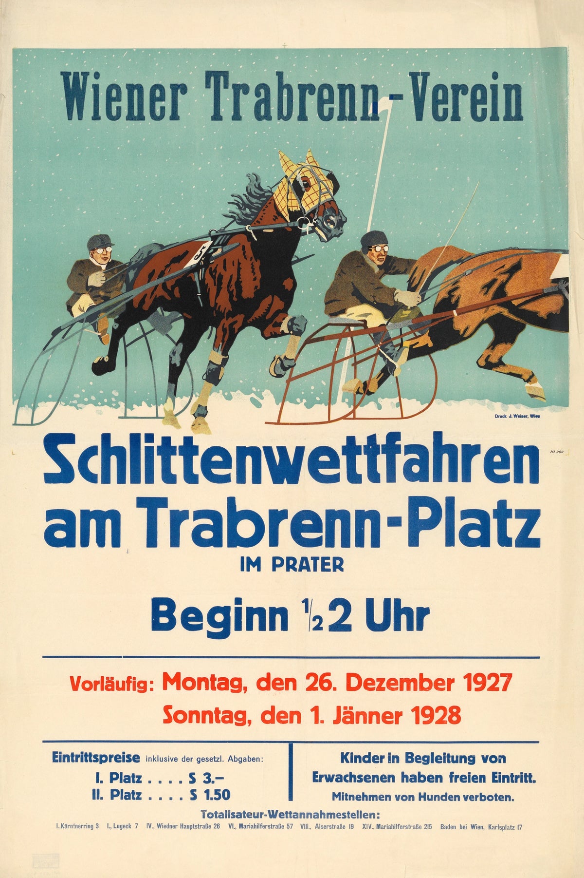 J. Weiner - Schlittenwettfahren am Trabrennplatz im Prater (1927-1928)
