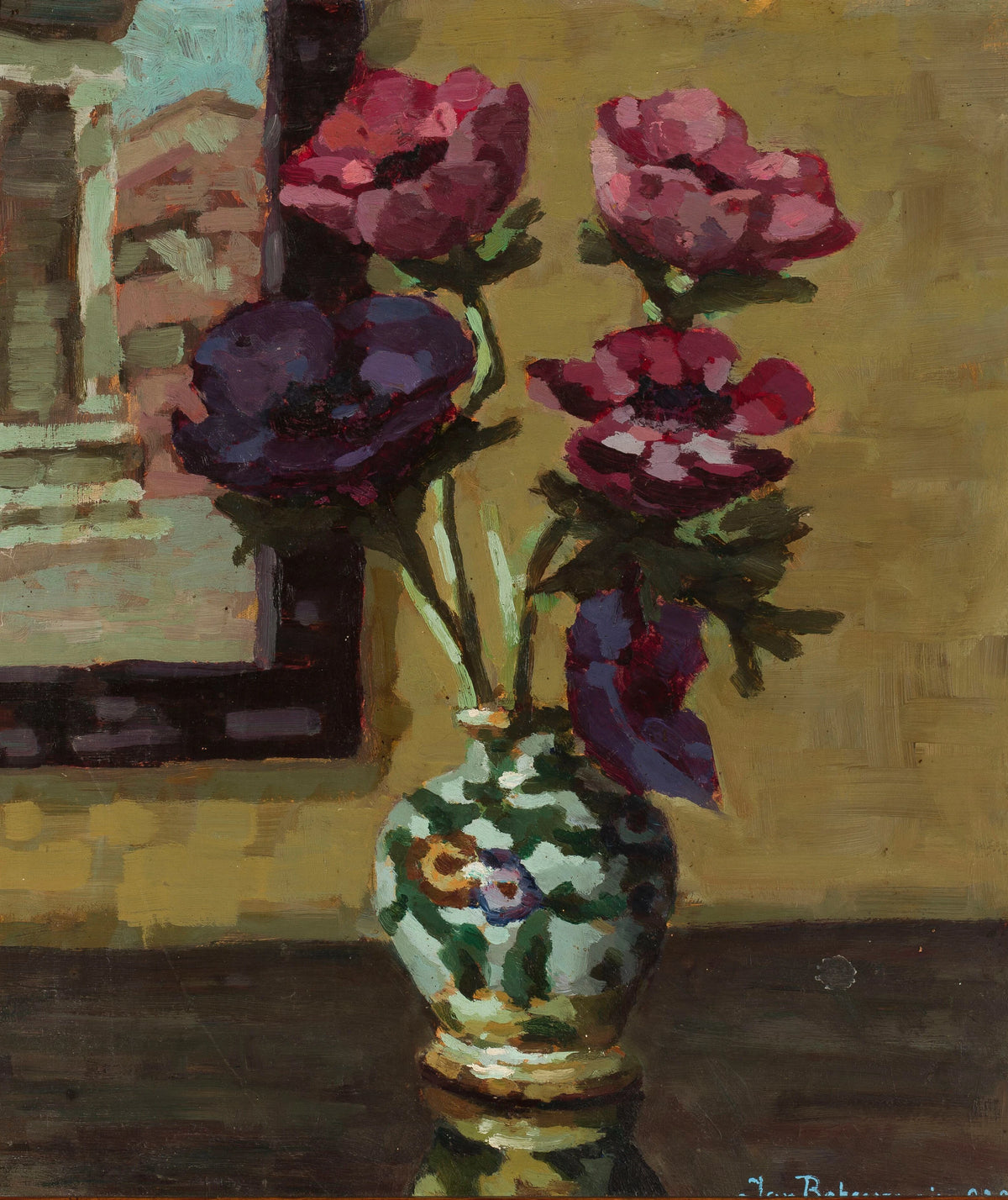 Jan Bohuszewicz - Anemones at a window (1928)