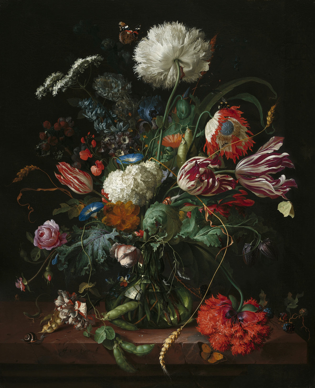 Jan Davidsz de Heem - Vase of Flowers (circa 1660)