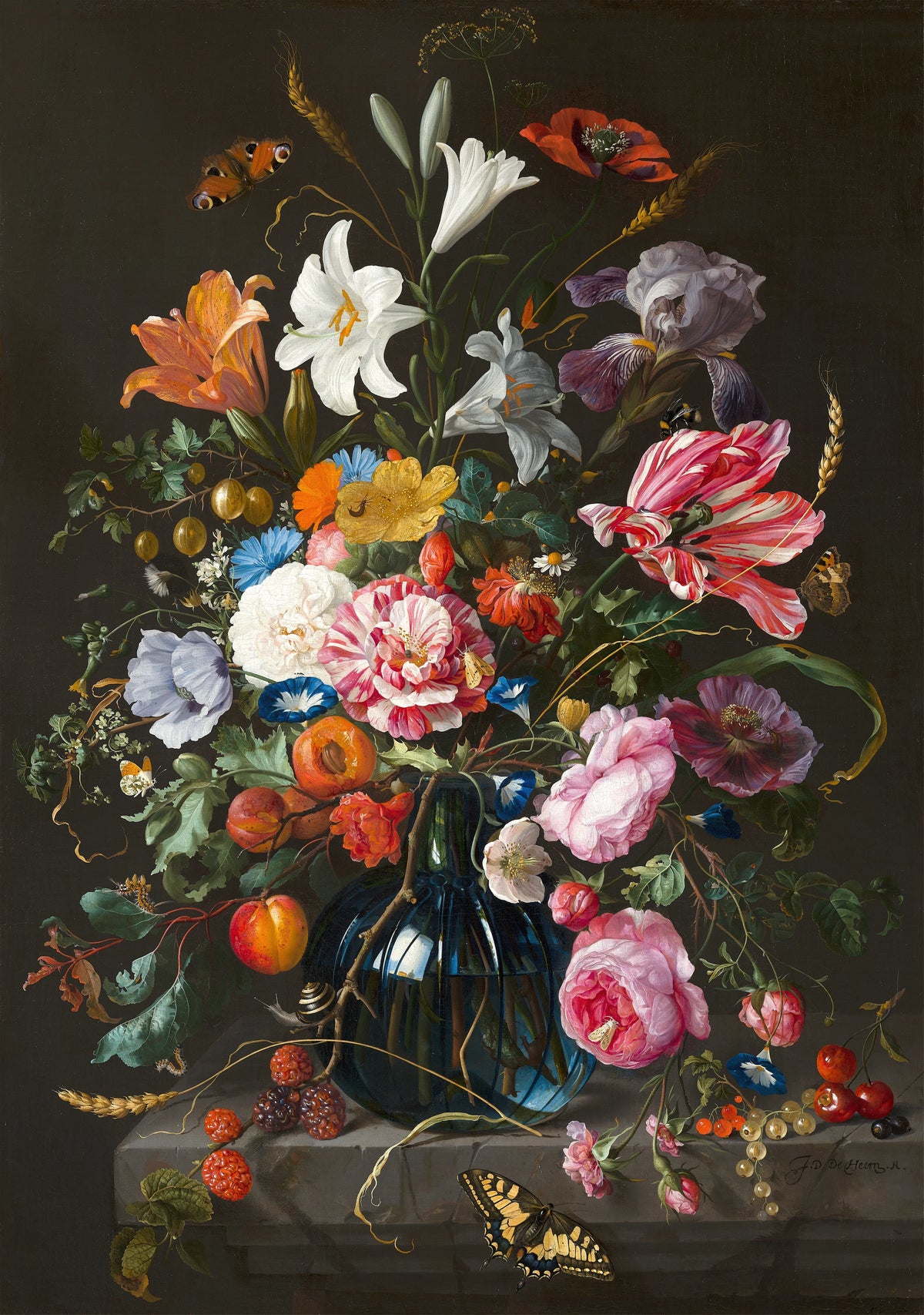 Jan Davidsz de Heem - Vase of Flowers (circa 1670)