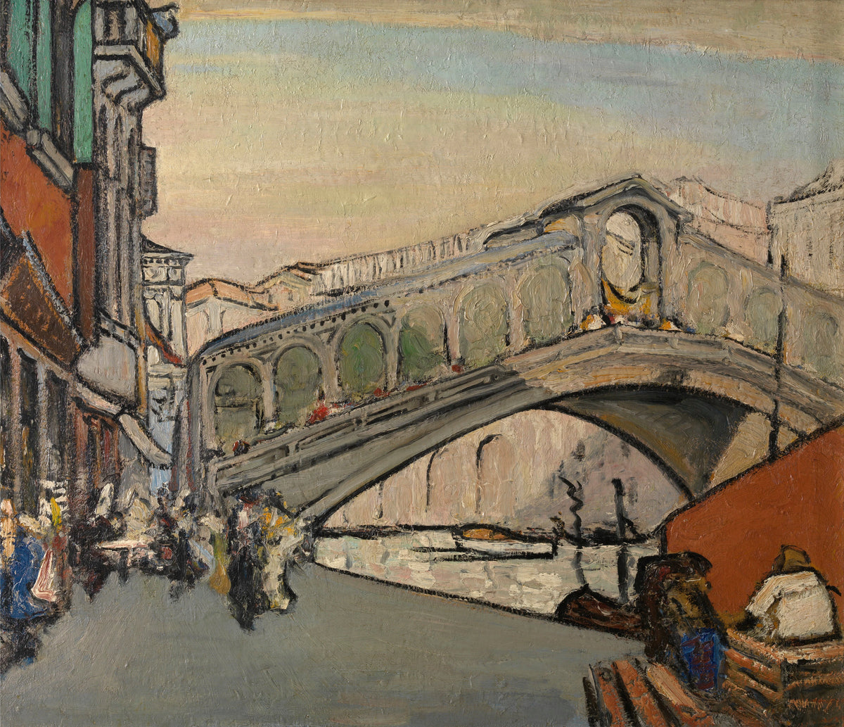Jules Schmalzigaug - The Rialto Bridge in Venice (1913)