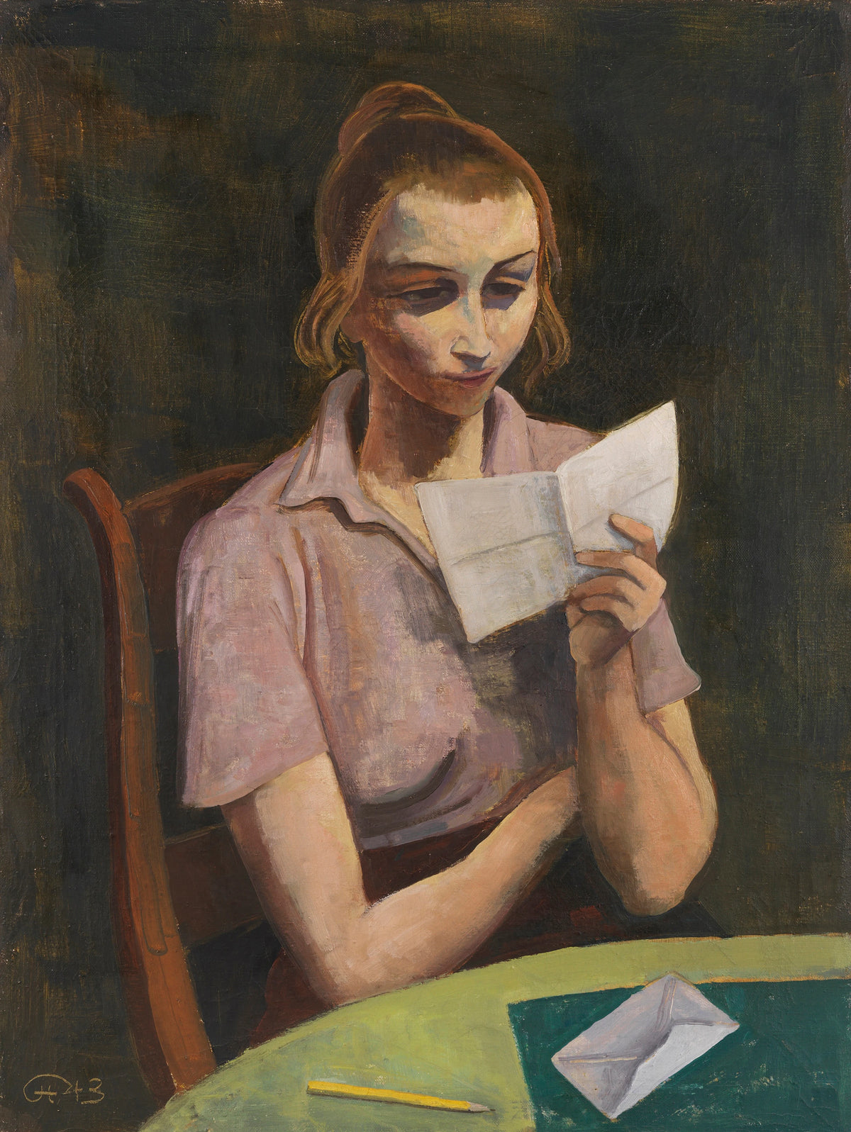 Karl Hofer - Woman Reading (1943)
