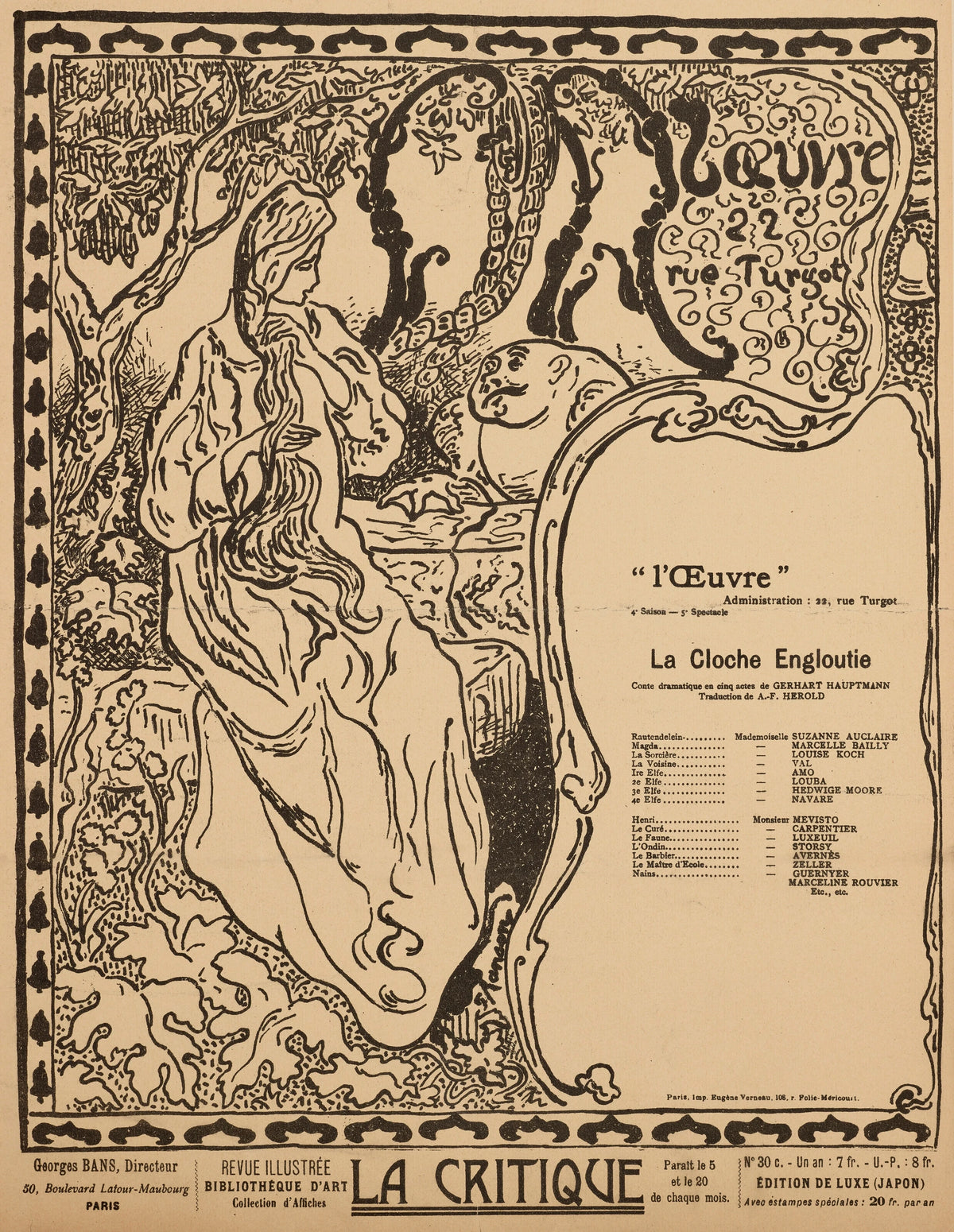 Paul Ranson - Théâtre de l'Œuvre La Cloche Engloutie (1897)
