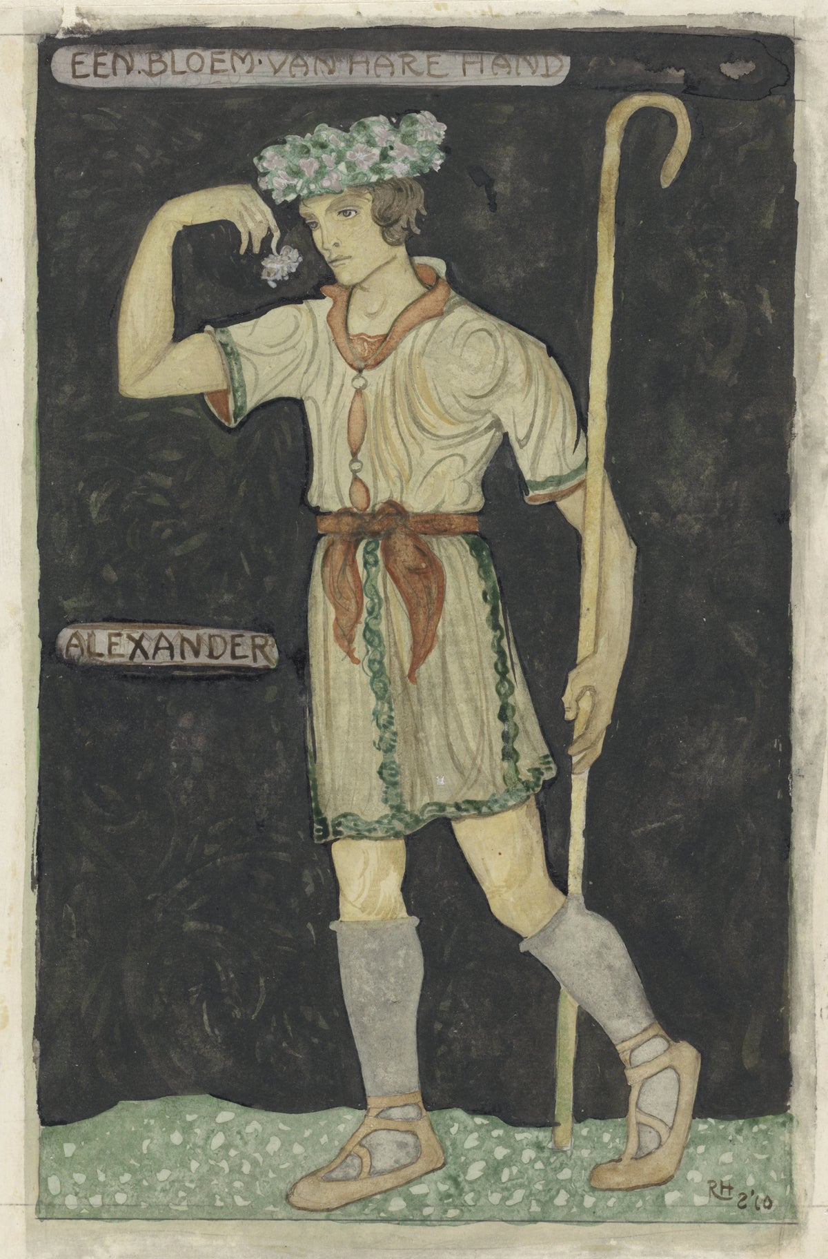 Richard Nicolaüs Roland Holst - Ontwerp voor kostuum voor Alexander (1910)