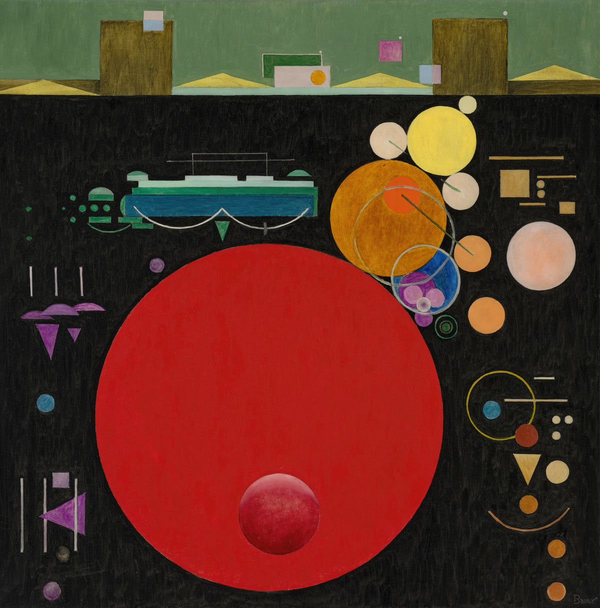 Rudolf Bauer - Composition with Red Circle (1930)