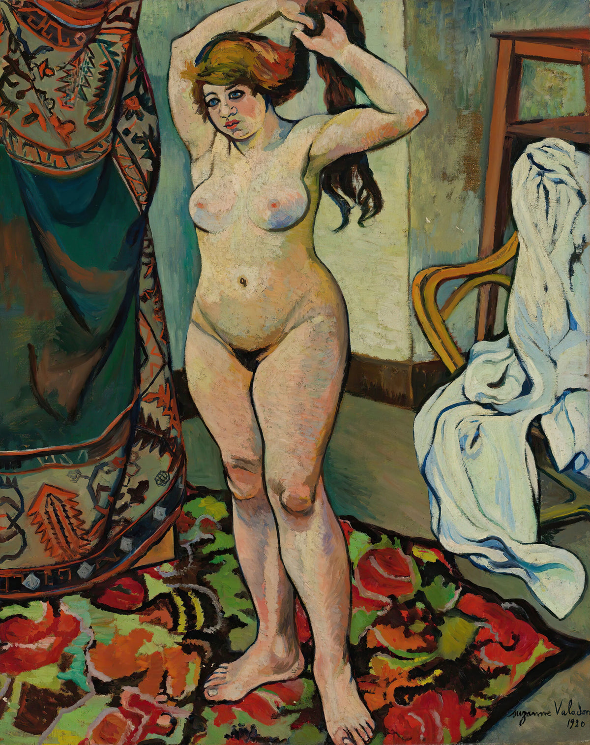 Suzanne Valadon - Gilbert Nue Se Coiffant (1920)