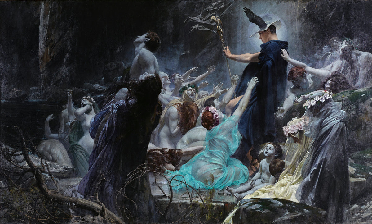 Adolf Hirémy-Hirschl - The Souls At The Acheron (1898)