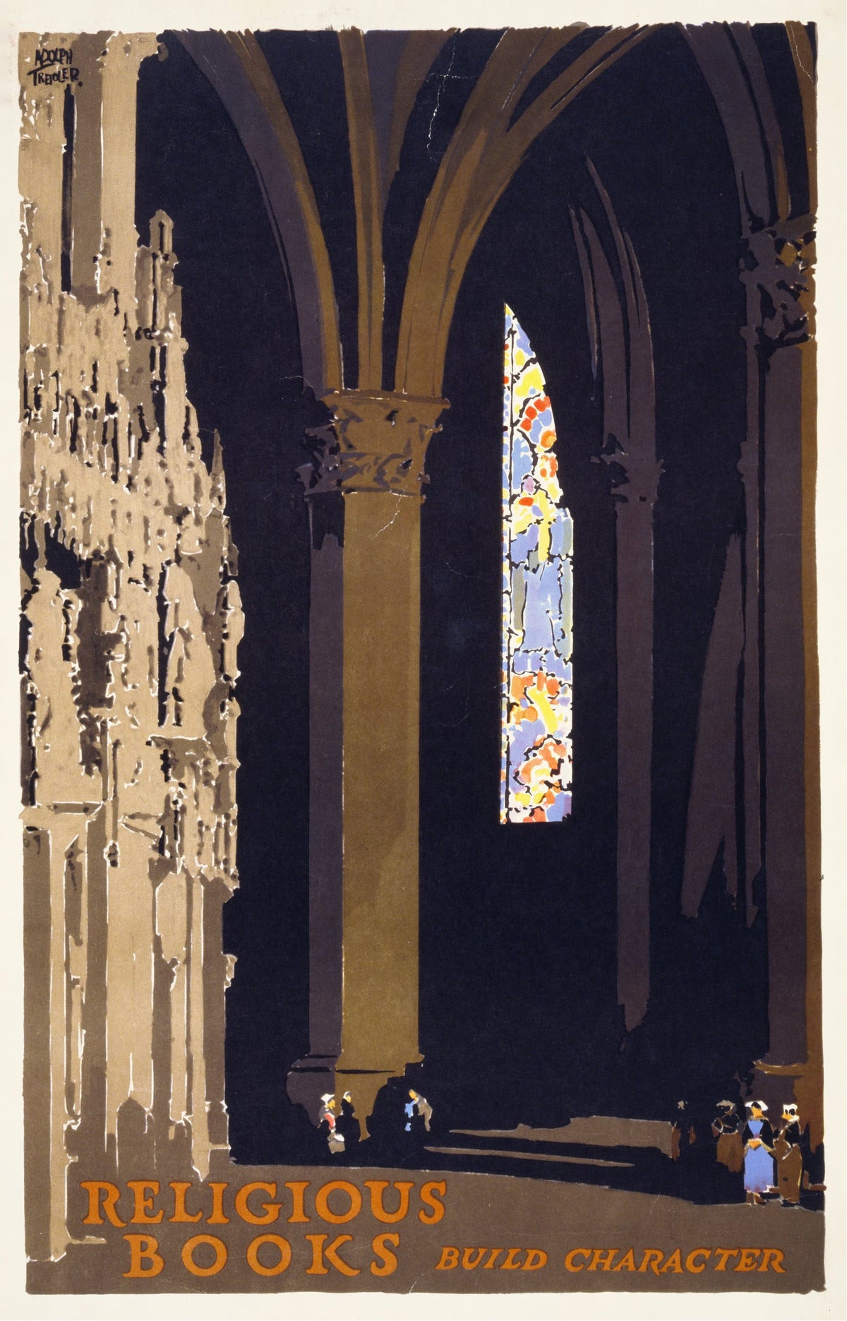 Adolph Treidler - Religious books build character (1925)