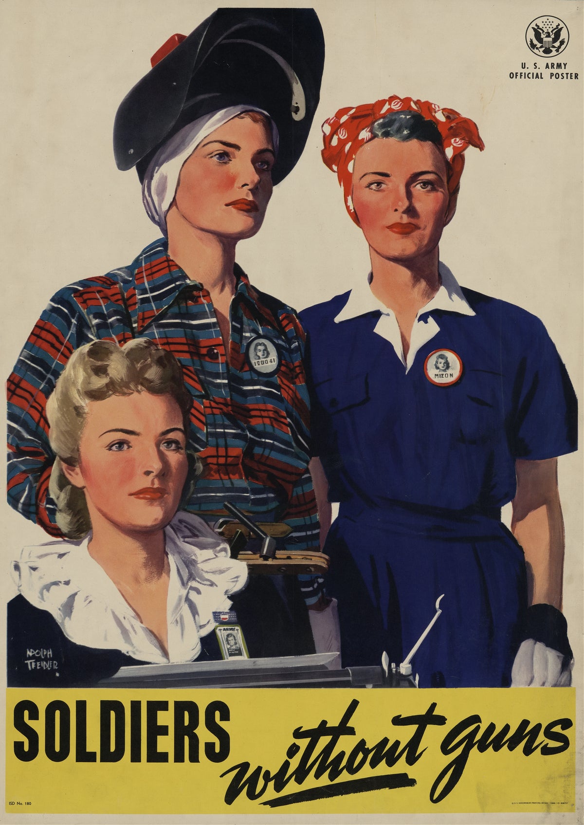 Adolph Treidler - Soldiers without guns (1944)