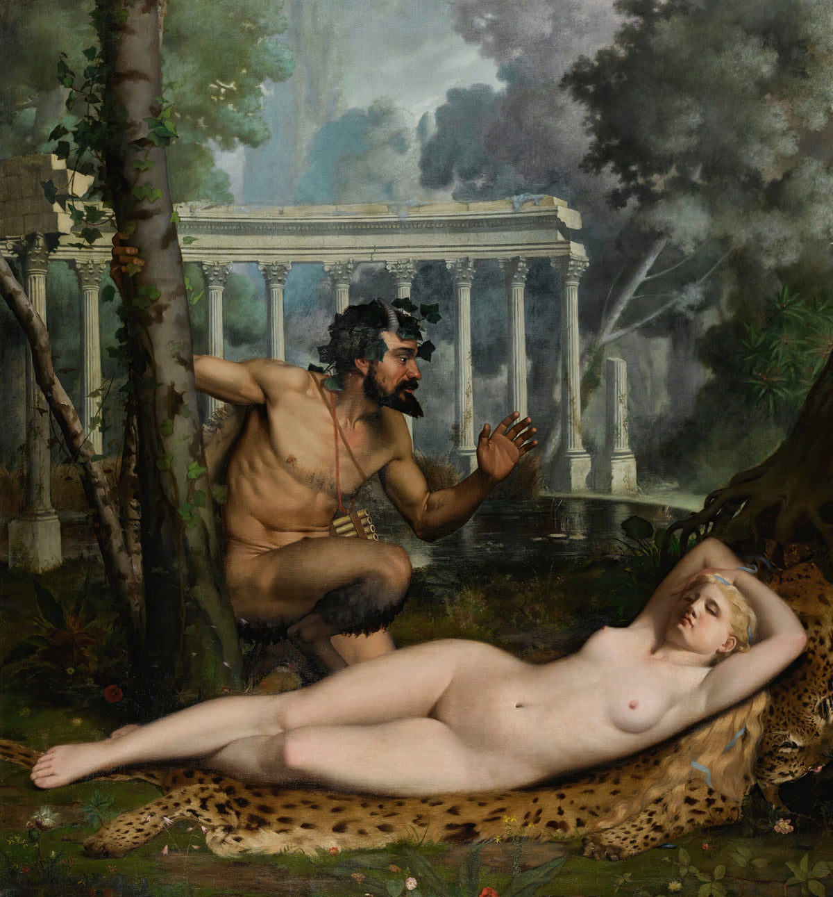 Adolphe-Alexandre Lesrel - Nymphe Et Satyre (1865)