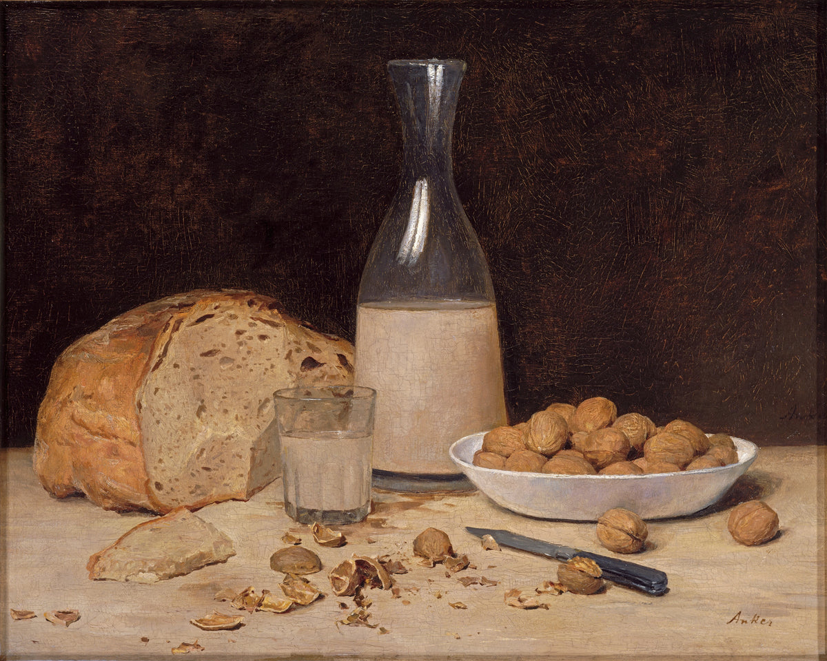 Albert Anker - Stillleben; Neuer Wein (circa 1890)