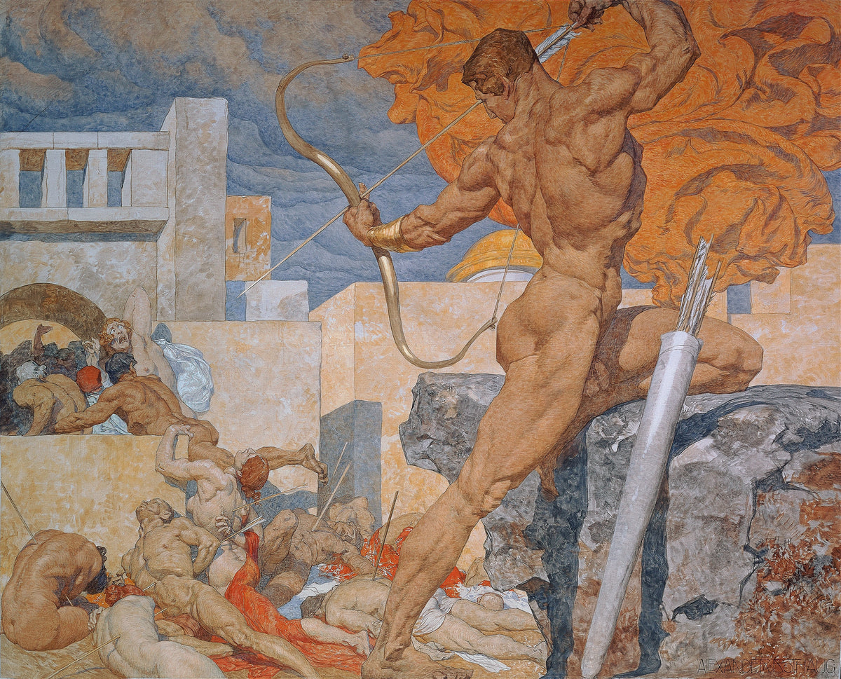 Alexander Rothaug - Apollo, sending out the plague arrows (around 1920)