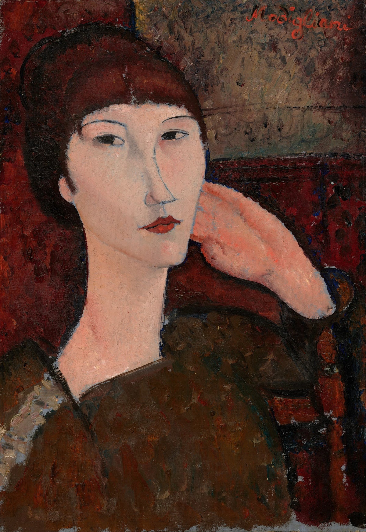 Amedeo Modigliani - Adrienne (Woman with Bangs) (1917)