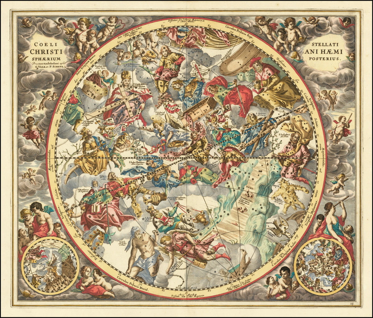 Andreas Cellarius - Celestial chart representing the constellations according to Christian symbolism (1660)