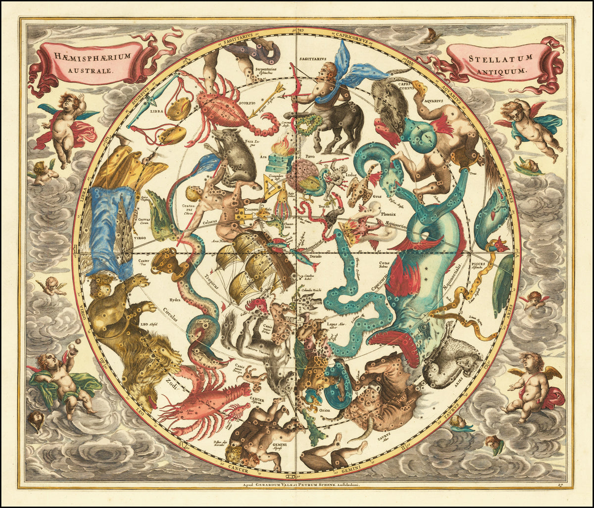 Andreas Cellarius - Haemisphaerium Stellatum Australe Antiquum (1660)