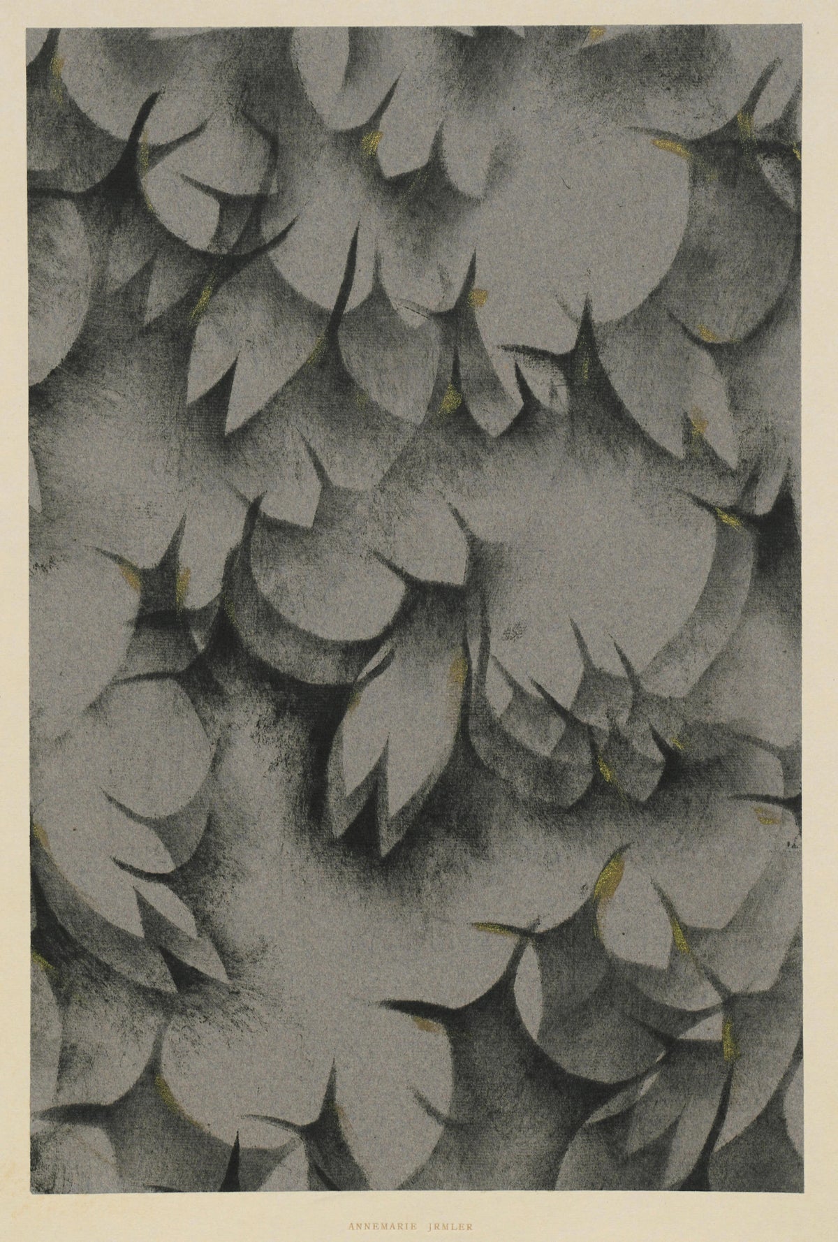 Annemarie Irmler - Schabloniertes Papier (mit goldfarbenen Tupfen) (1915-1921)