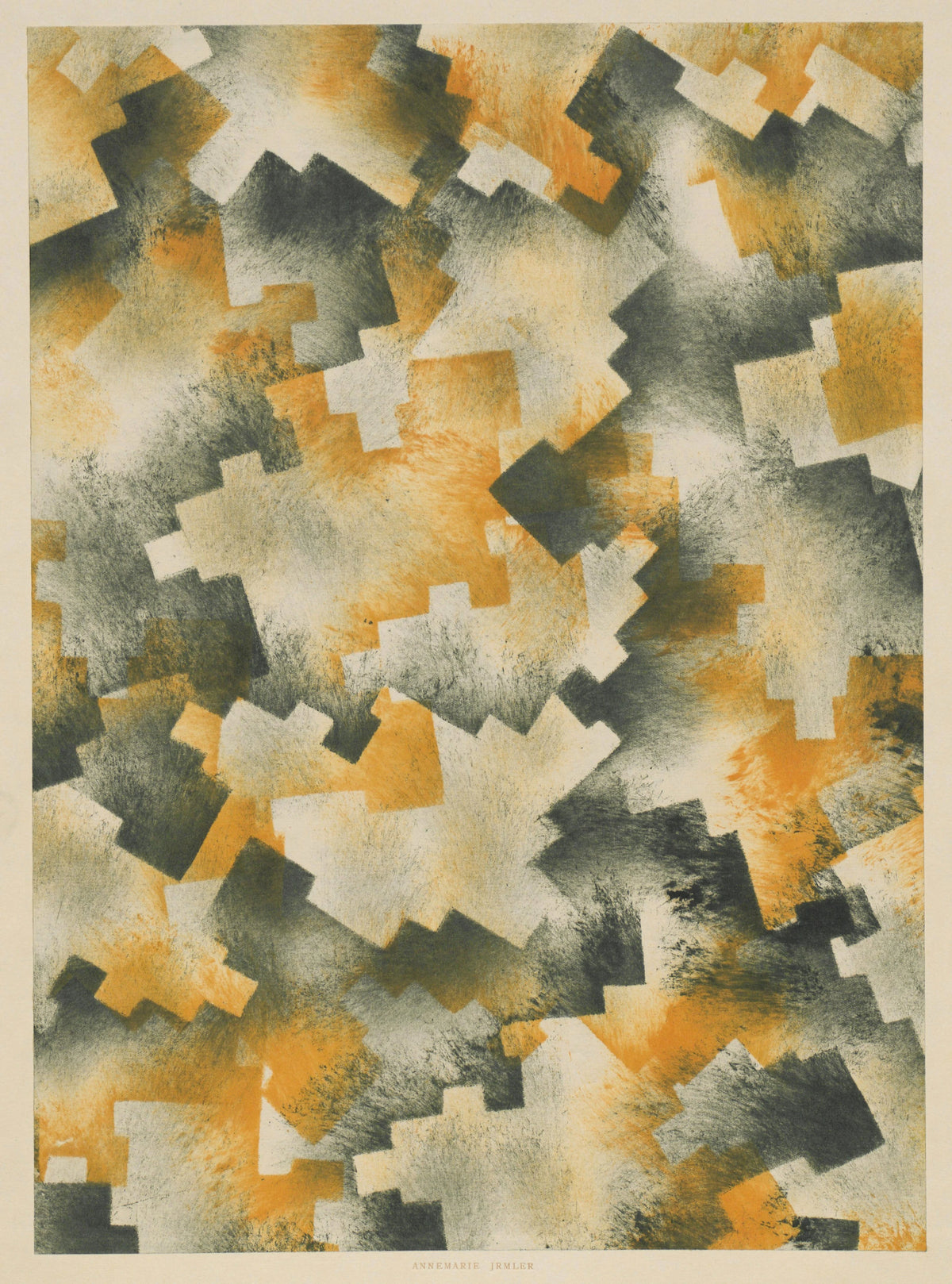 Annemarie Irmler - Schabloniertes Papier (Schablonenwischpapier) (1915 - 1921)