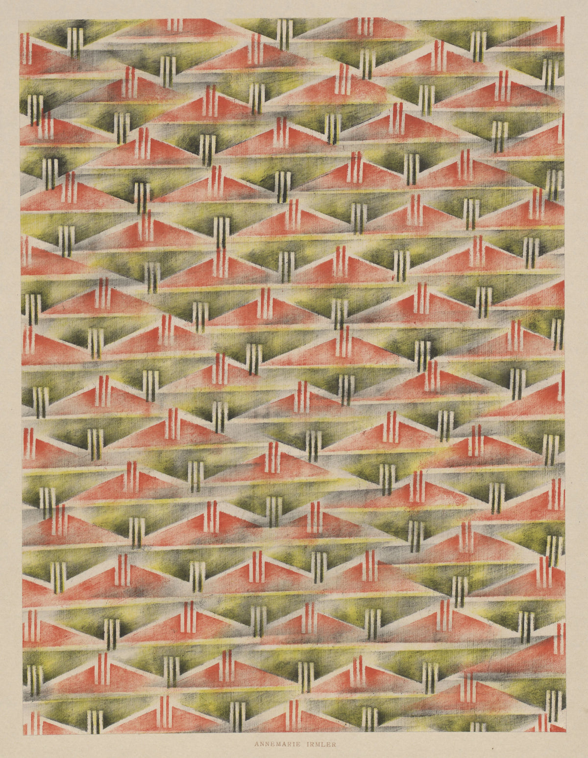 Annemarie Irmler - Schabloniertes Papier (Schablonenwischpapier) (1915-1927)