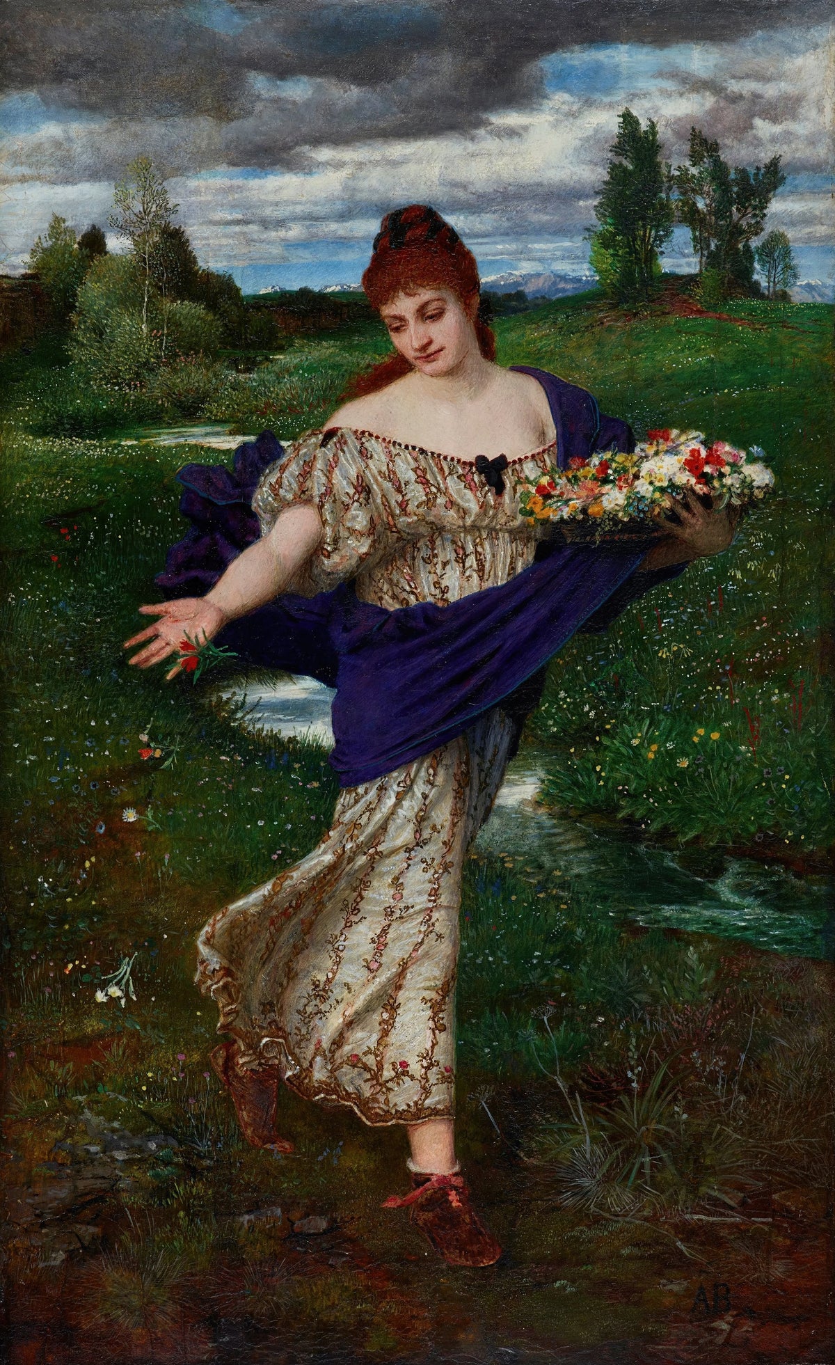 Arnold Böcklin - Flora, scattering flowers (1875)