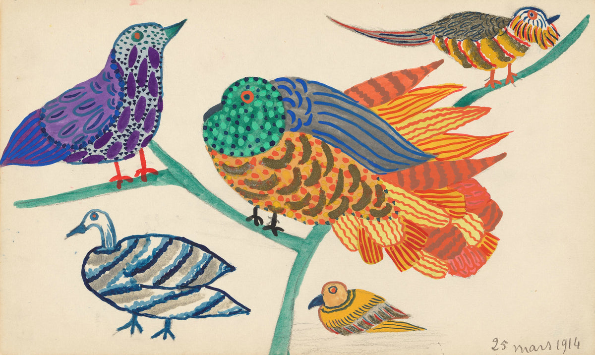 Atelier Martine - Design for embroidery of birds (1914)
