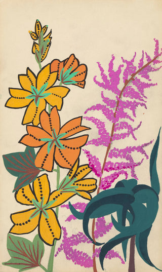 Atelier Martine - Design for embroidery of flower branches and leaves (circa 1914)