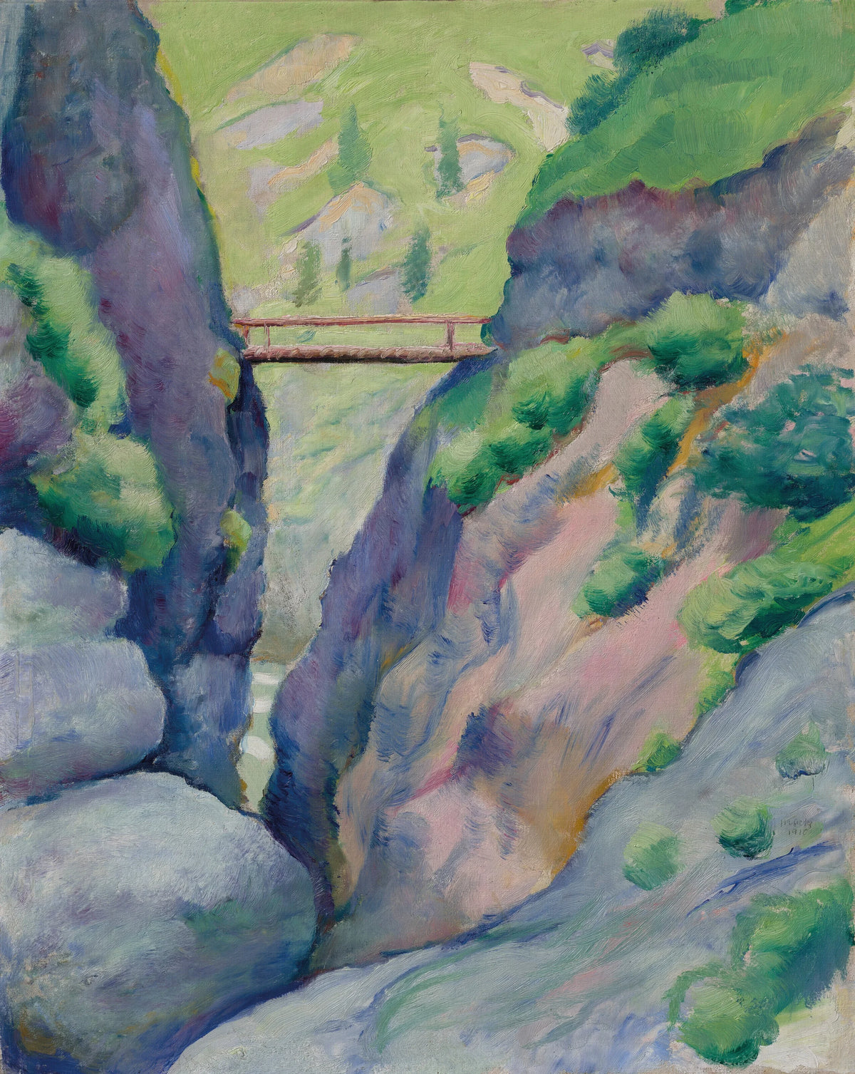 August Macke - Schlucht in Tegernsee (1910)