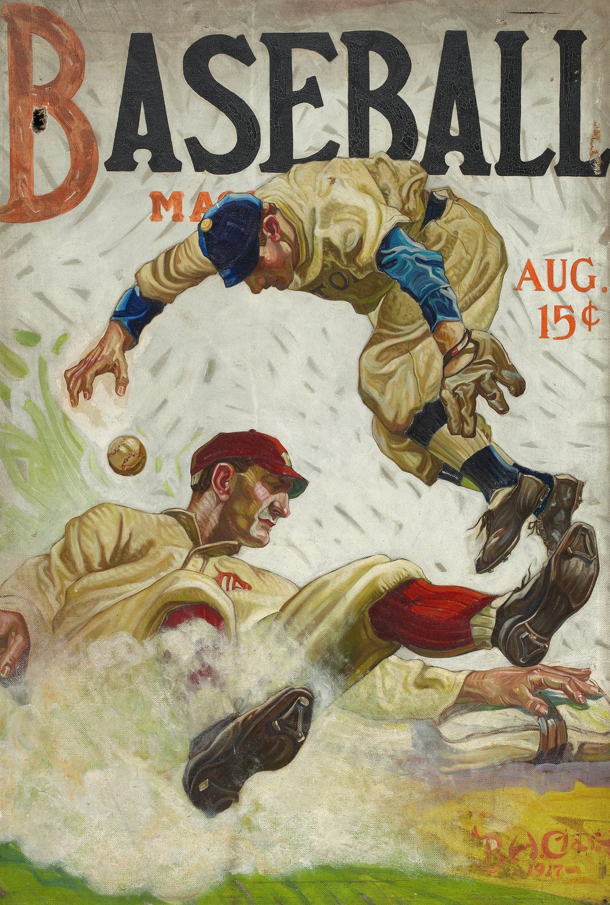 Benton Henderson Clark - Baseball Magazine cover, August (1917)