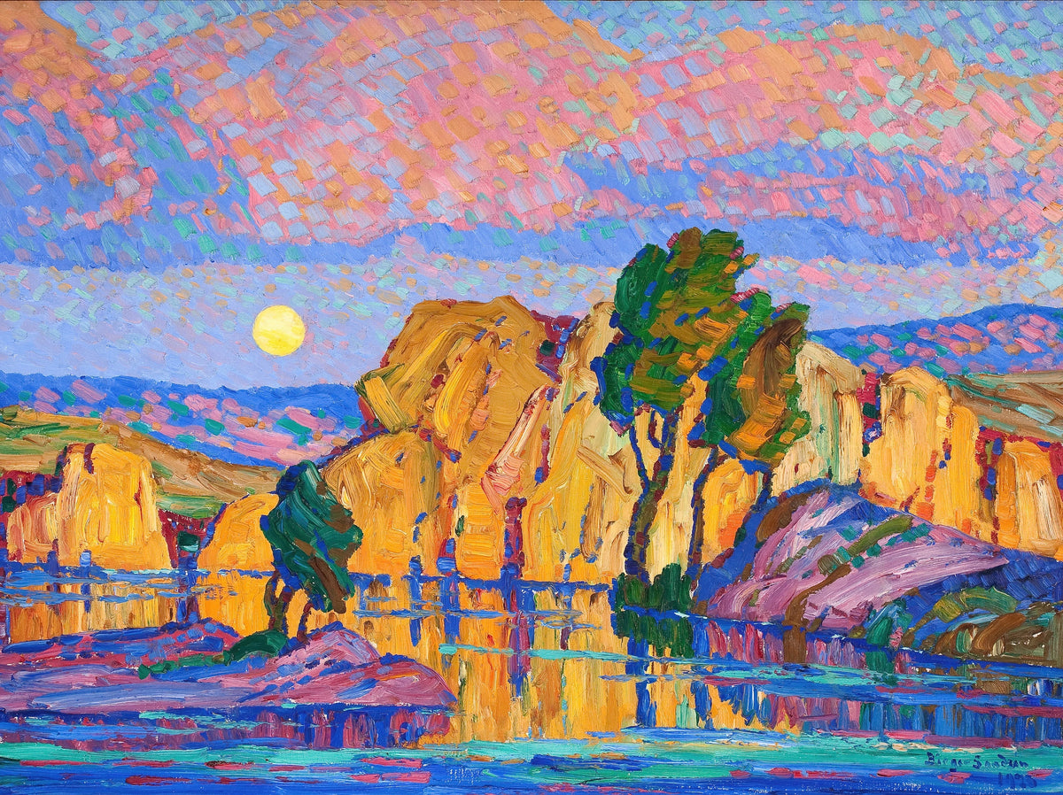 Birger Sandzén - Late Moon Rising (Wild Horse Creek) (1923)