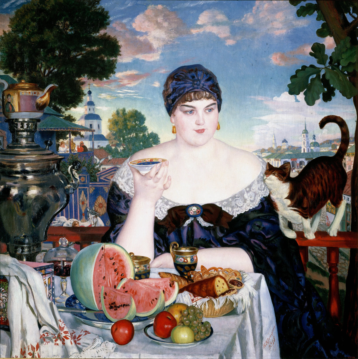 Boris Kustodiev - Merchant's Wife at Tea