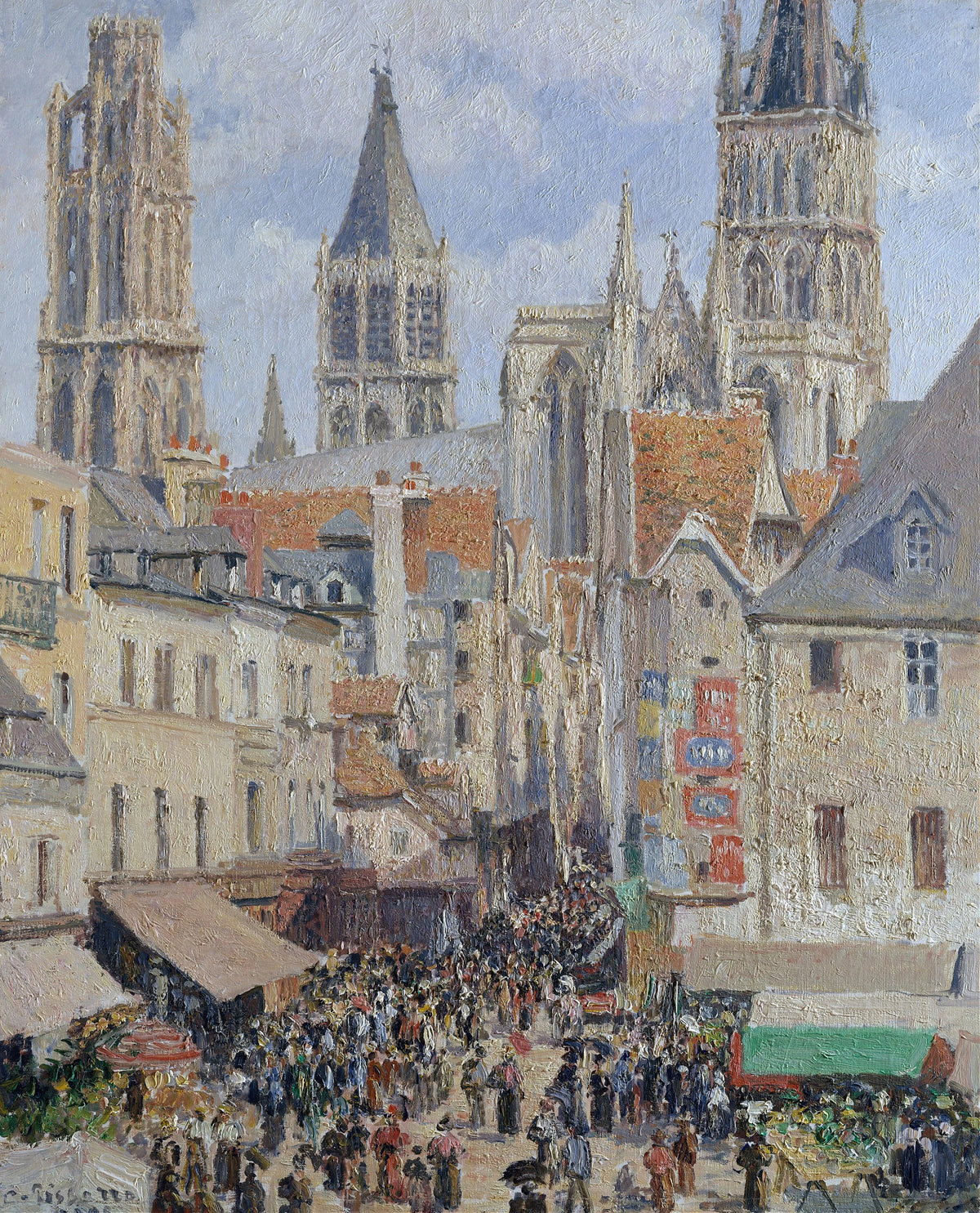 Camille Pissarro - Rue de l'Épicerie, Rouen (Effect of Sunlight) (1898)