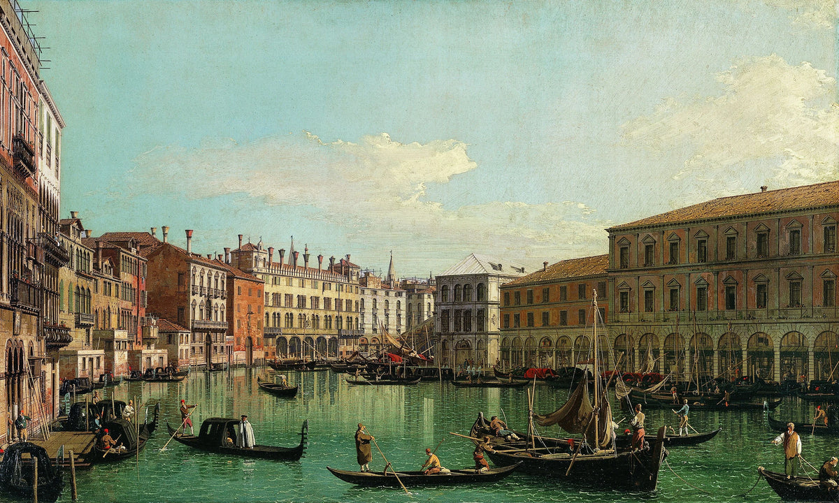 Canaletto - The Grand Canal, Venice, Looking South toward the Rialto Bridge (1730s)