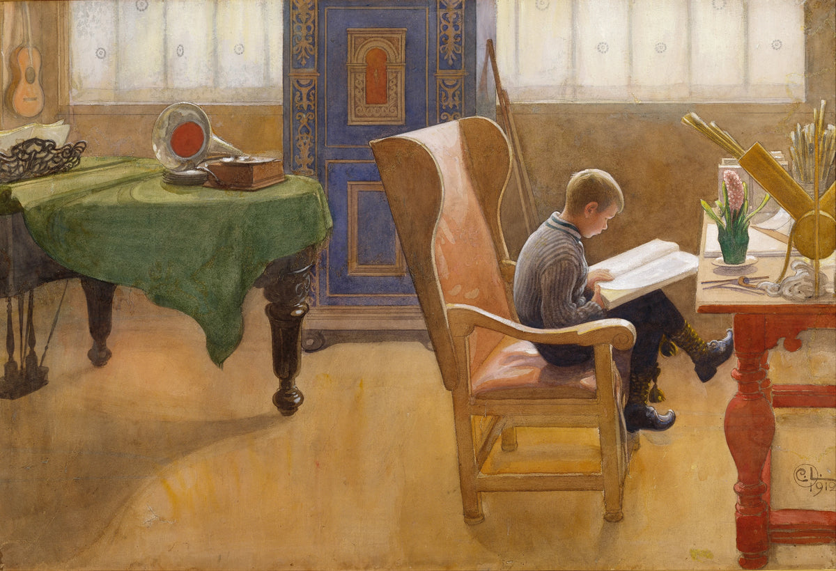 Carl Larsson - Esbjörn at the Study Corner (1912)