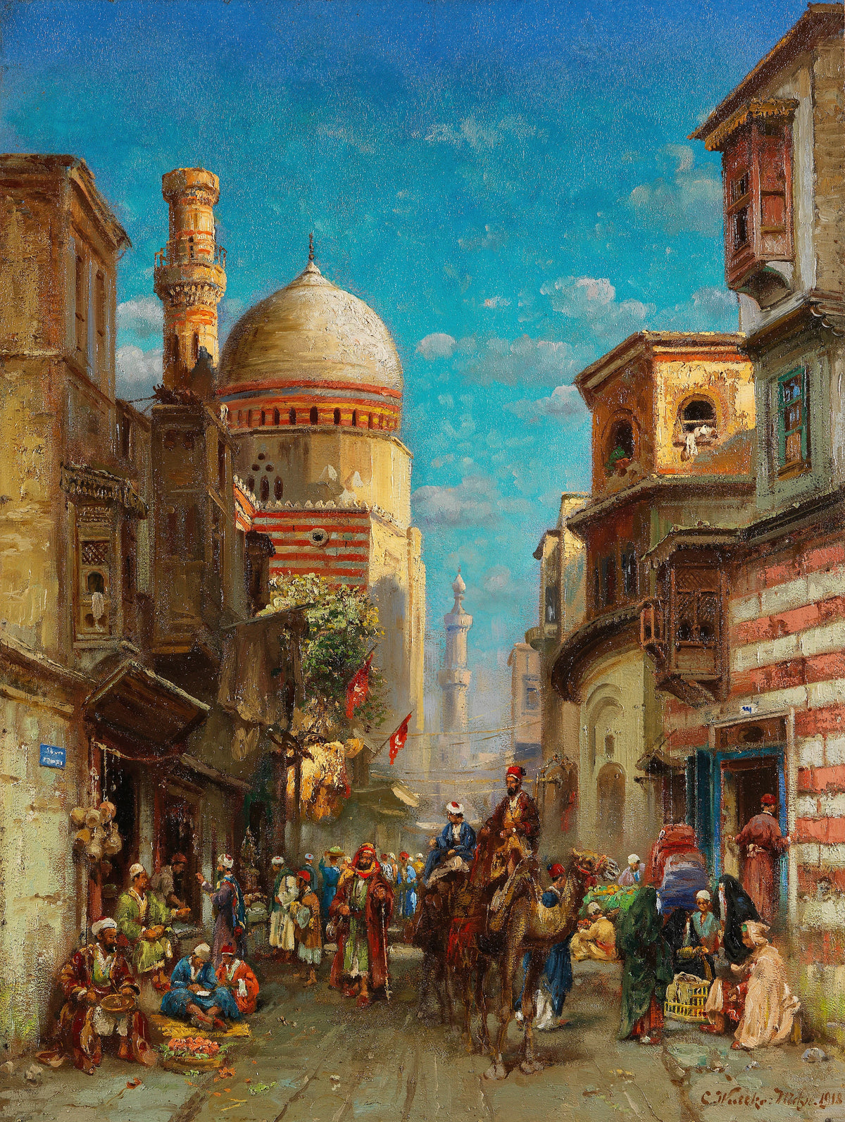 Carl Wuttke - Straßenszene an der Kai-Bey-Moschee in Kairo (1918)