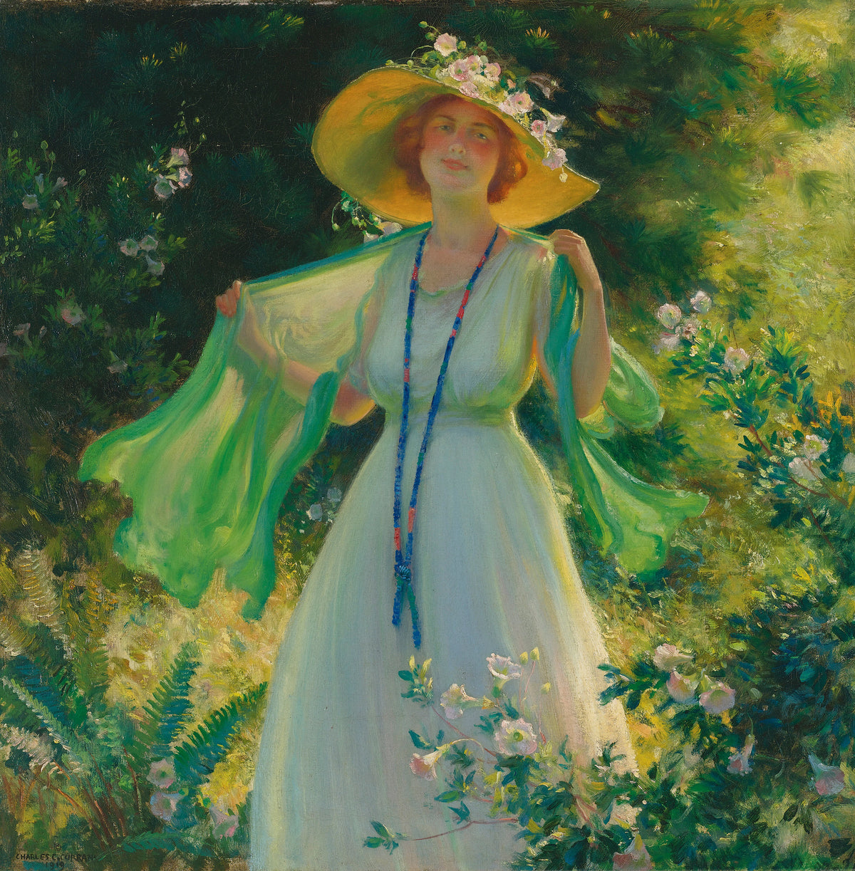 Charles Courtney Curran - Path Of Flowers (1919)