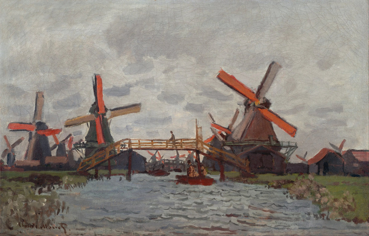 Claude Monet - Mills at Westzijderveld near Zaandam (1871)