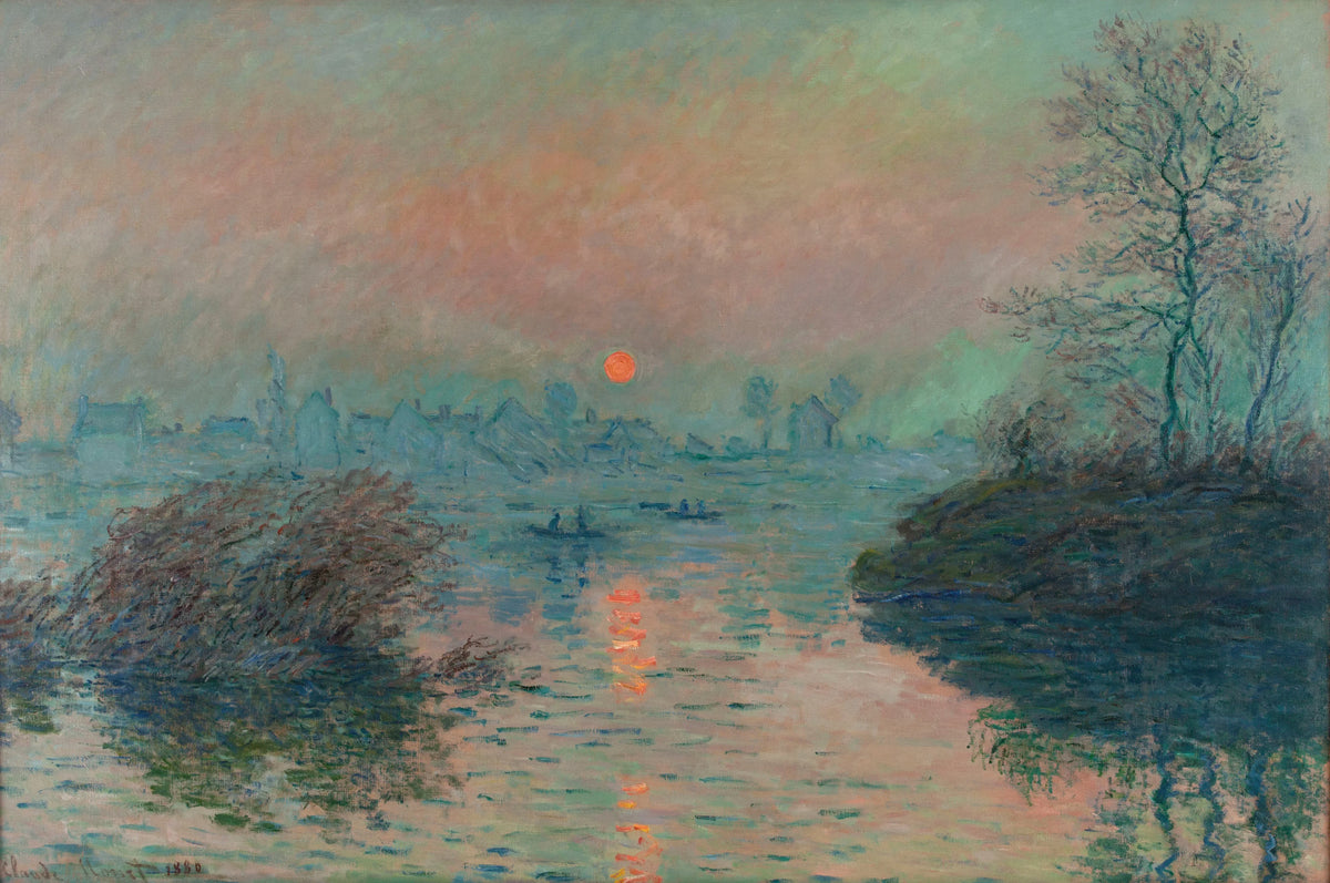 Claude Monet - Soleil couchant sur la Seine à Lavacourt, effet d'hiver (1880)