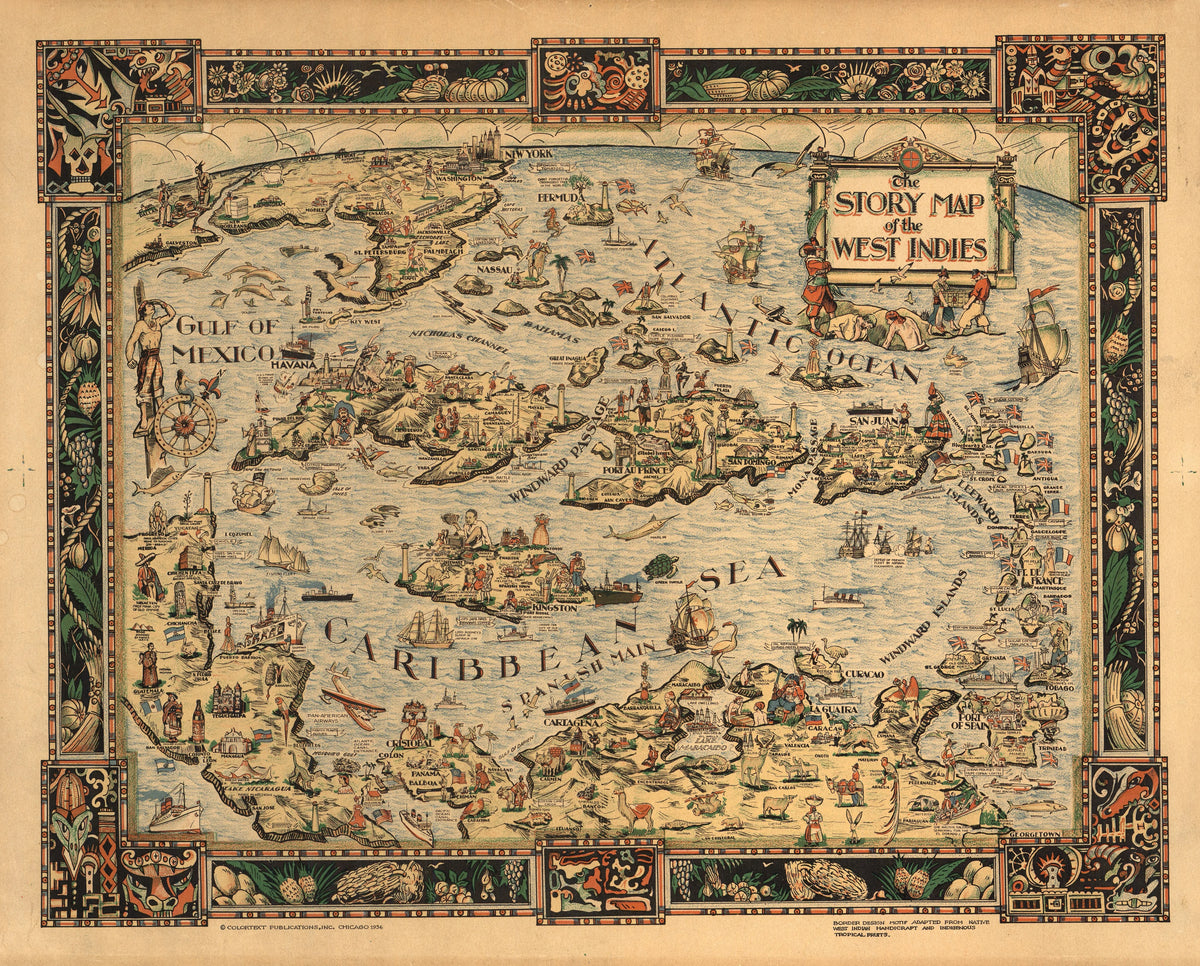 Colortext Publications - The Story Map of the West Indies (1936)