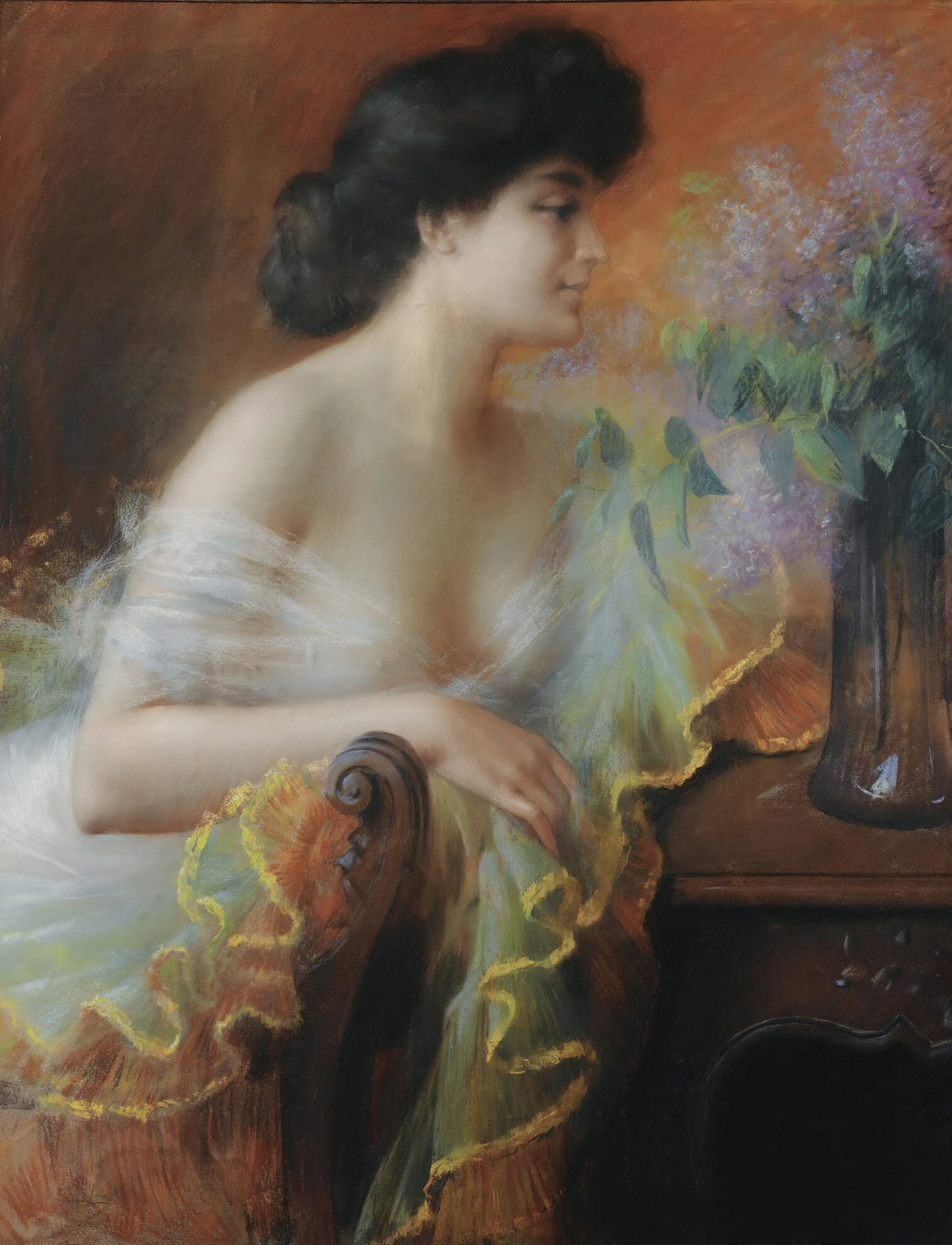 Delphin Enjolras - Femme au bouquet de lilas