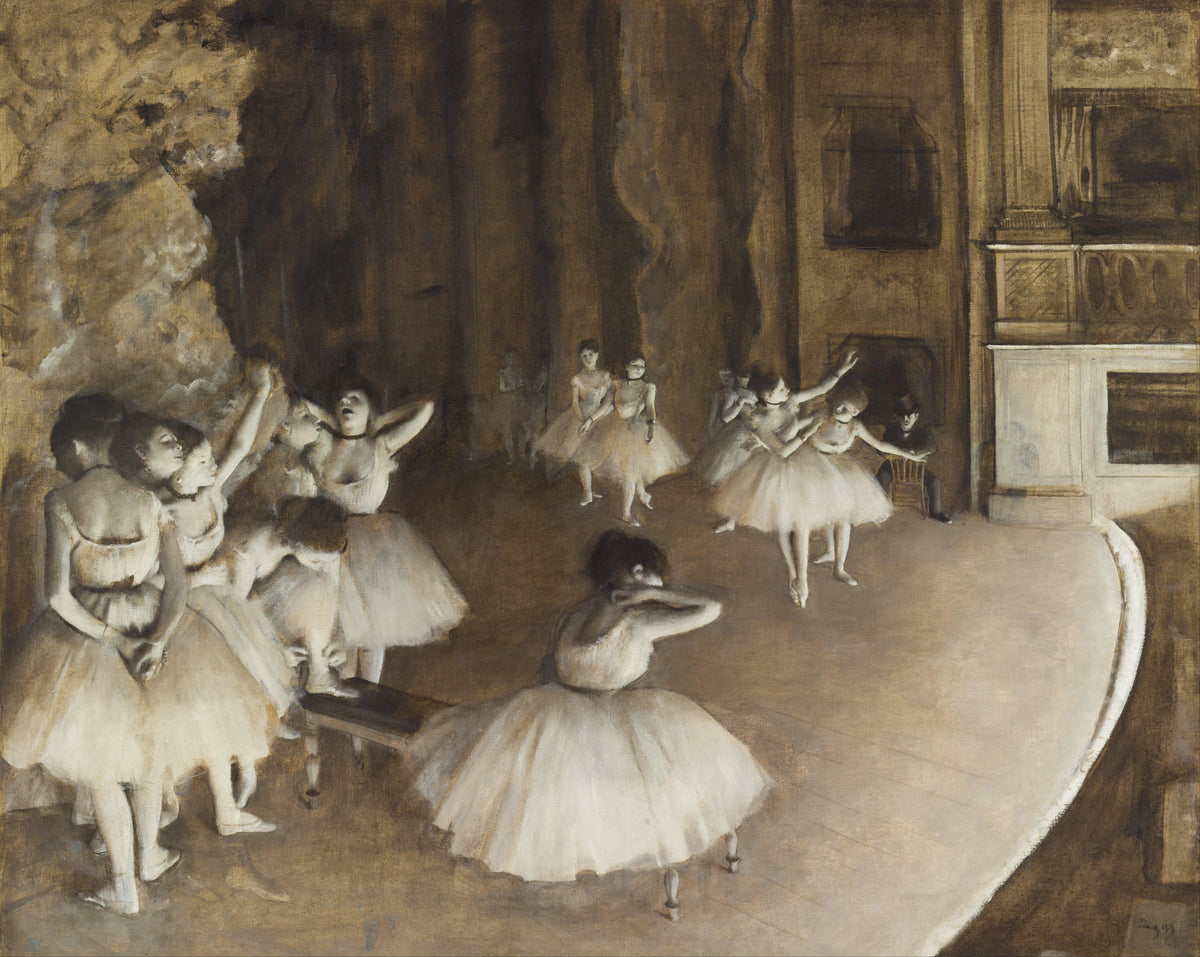 Edgar Degas - The Rehearsal of the Ballet on Stage (1874)