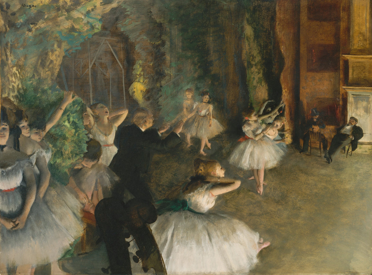 Edgar Degas - The Rehearsal of the Ballet Onstage (circa 1874)