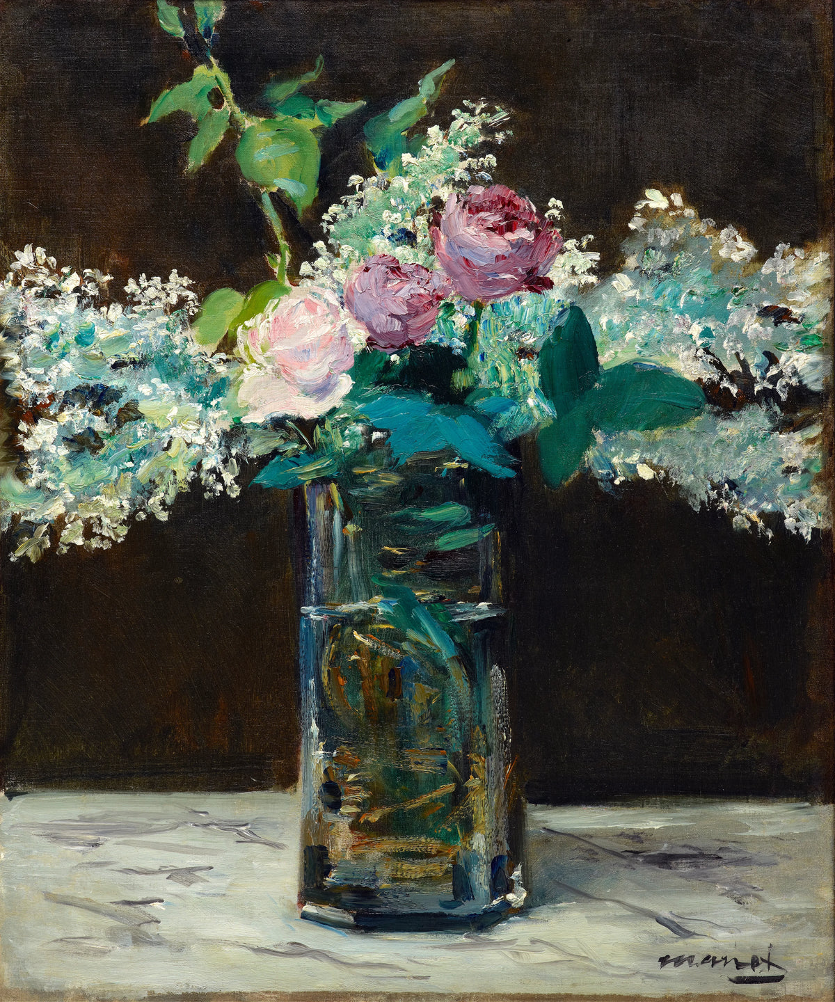 Édouard Manet - Vase of White Lilacs and Roses (1883)
