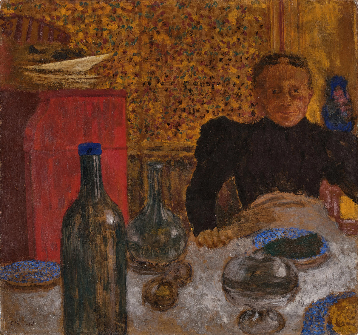 Édouard Vuillard - Madame Vuillard à table (1896-97)