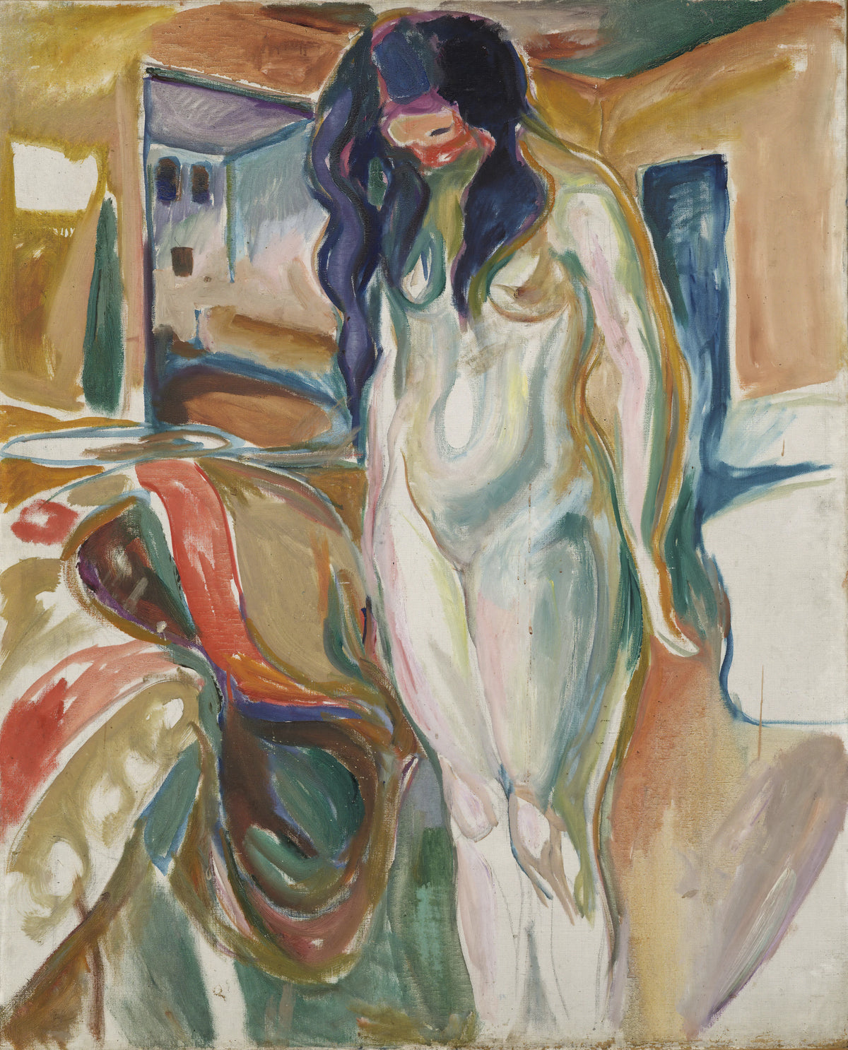 Edvard Munch - Model by the Wicker Chair (1919-21)