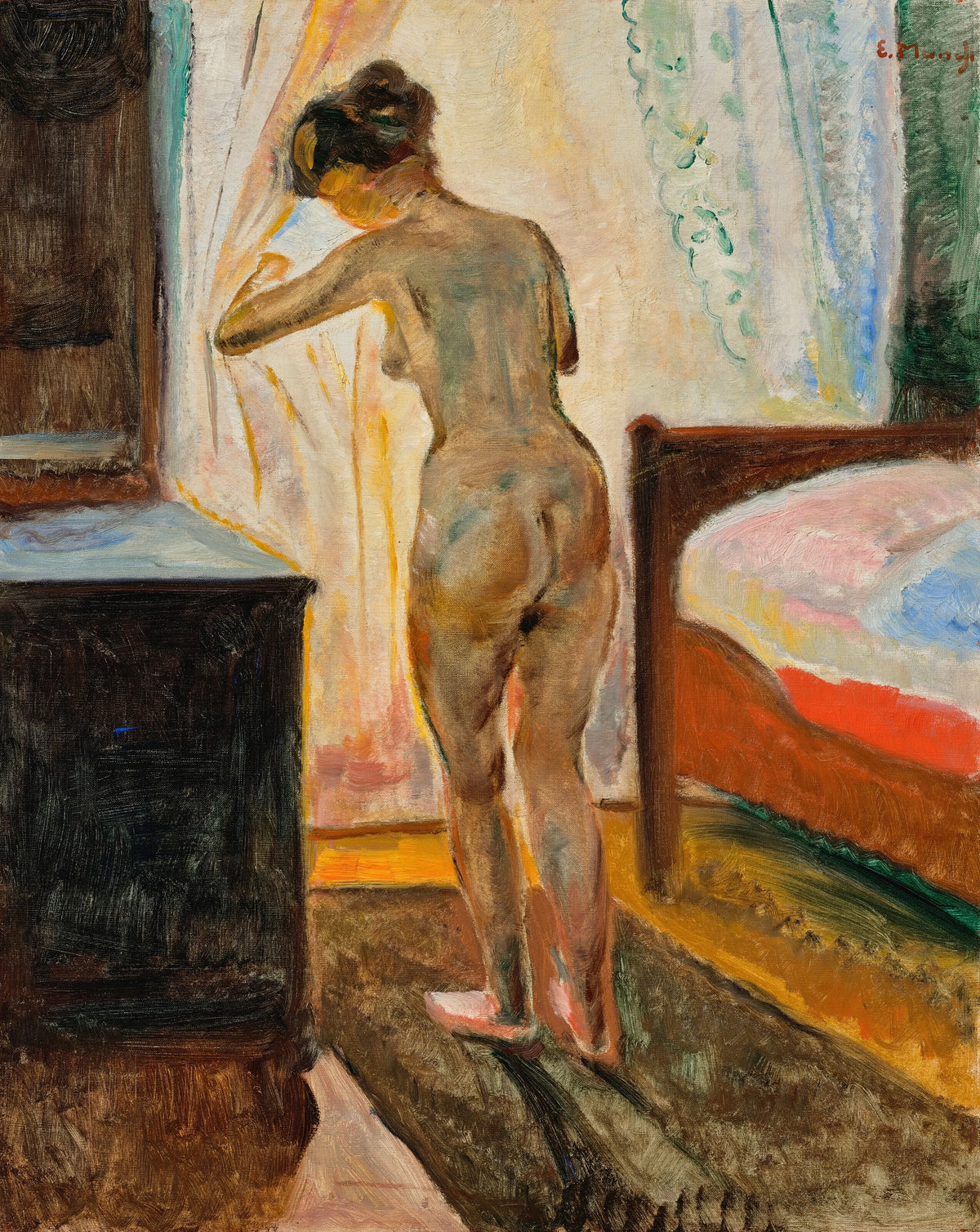 Edvard Munch - Morgen, Naken kvinne ved vinduet (Morning, Nude at the Window) (1902)