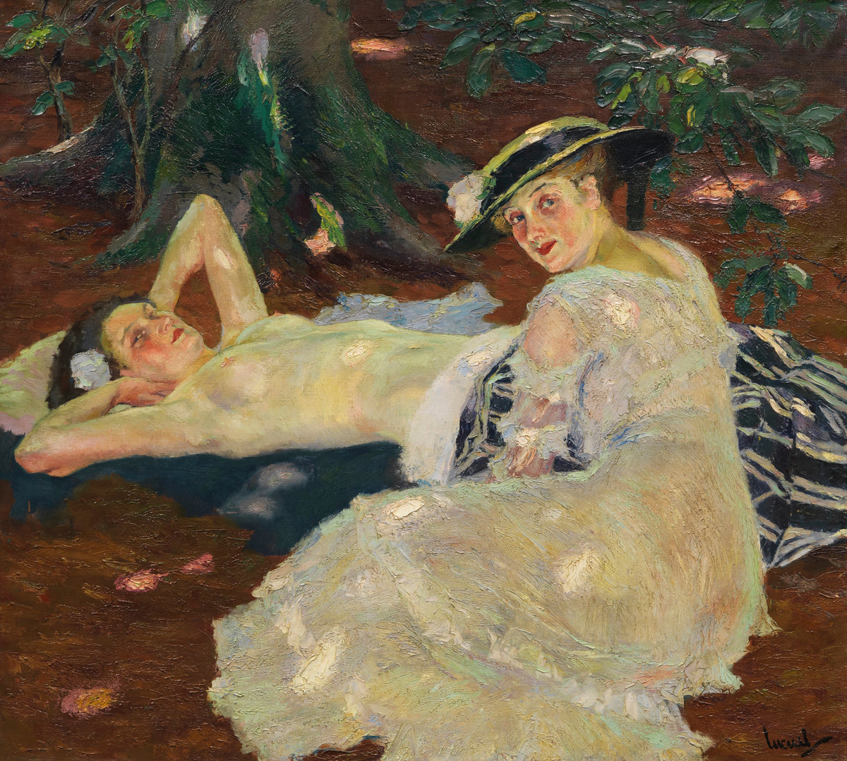 Edward Cucuel - Hot Day (Two Ladies Beneath the Trees) (1915)