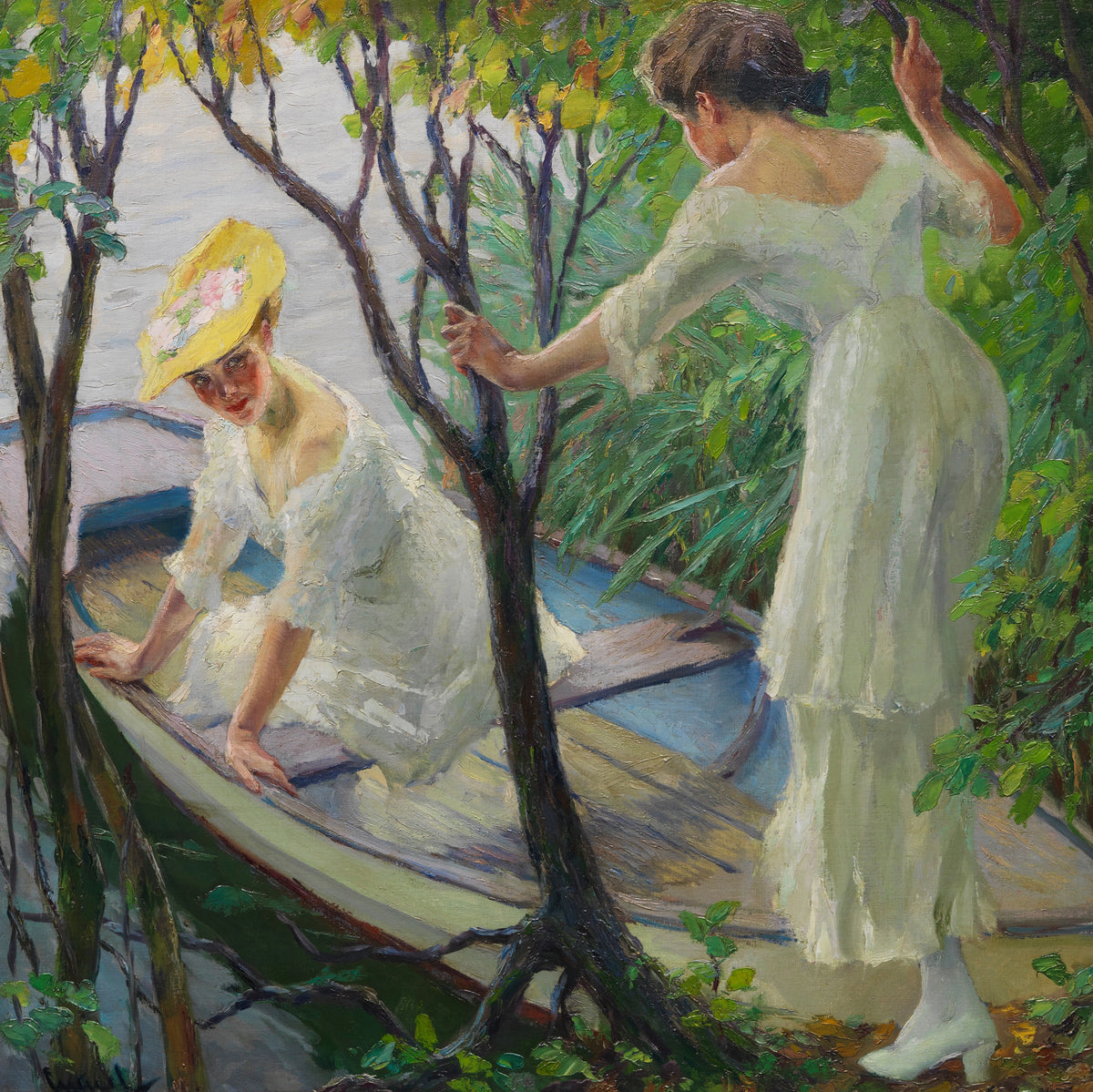 Edward Cucuel - Two ladies in a boat (1910)