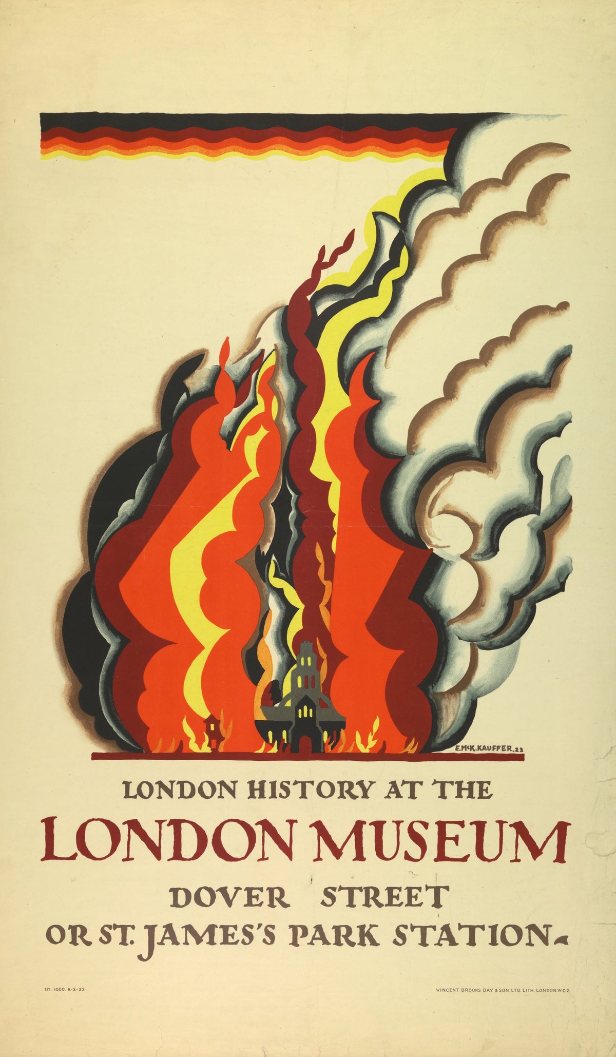 Edward McKnight Kauffer - London History at the London Museum, for London Underground (1922)