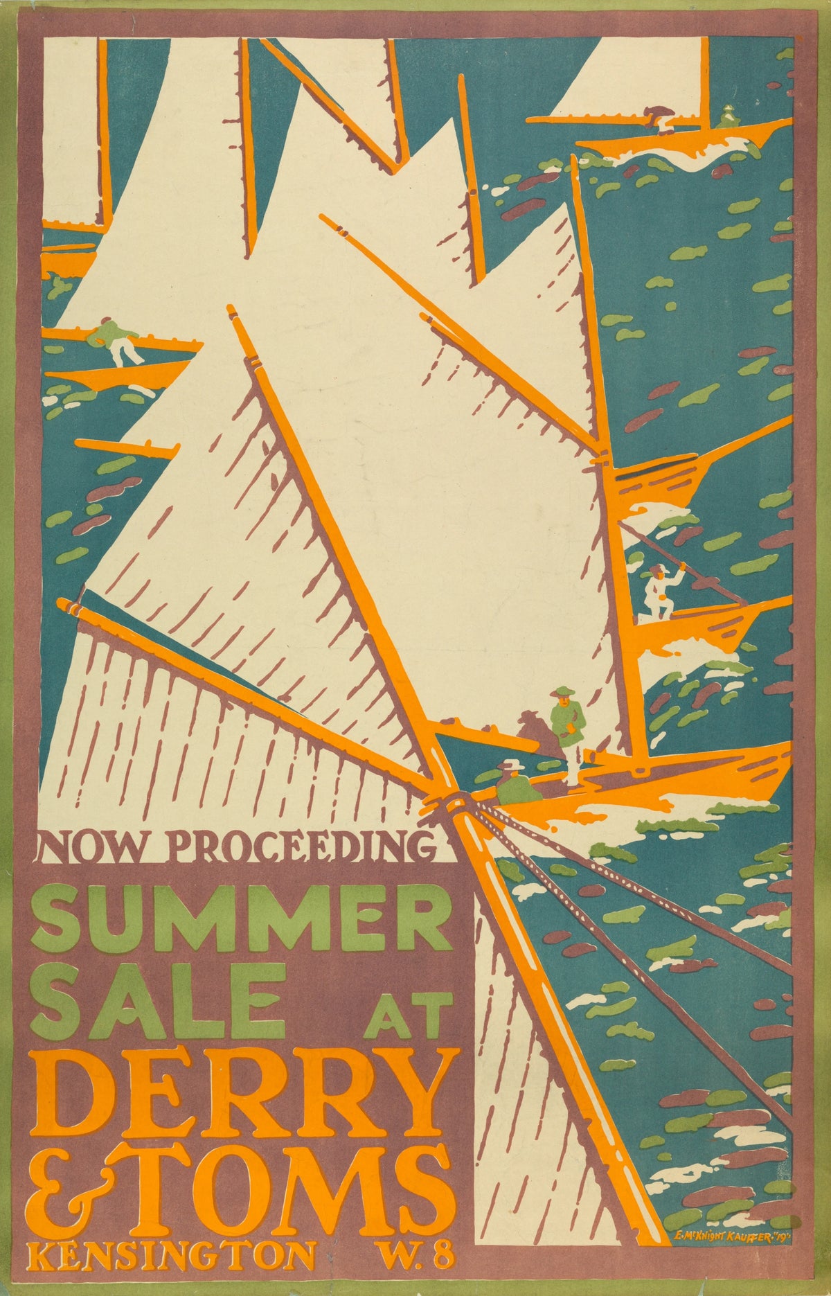 Edward McKnight Kauffer - Summer Sale at Derry and Tom's, London (1919)